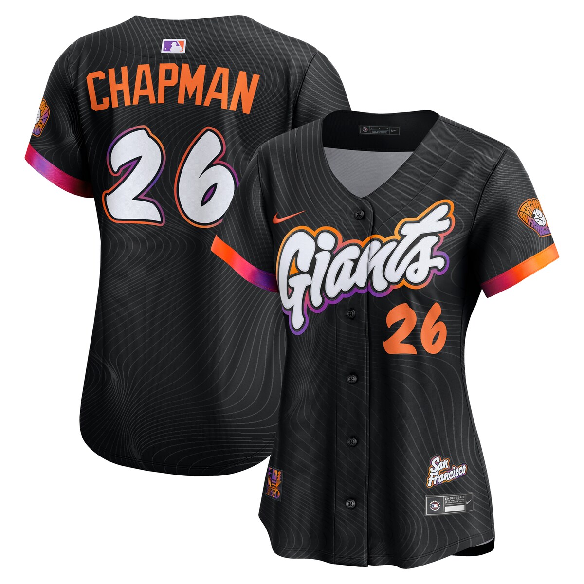 【公式グッズ】MLB ジャイアンツ マット・チャップマン シティコネクト リミテッド ユニフォーム Nike/ナイキ レディース アンスラサイト (SP25 Nike Womens Limited City Connect Player Jersey)
