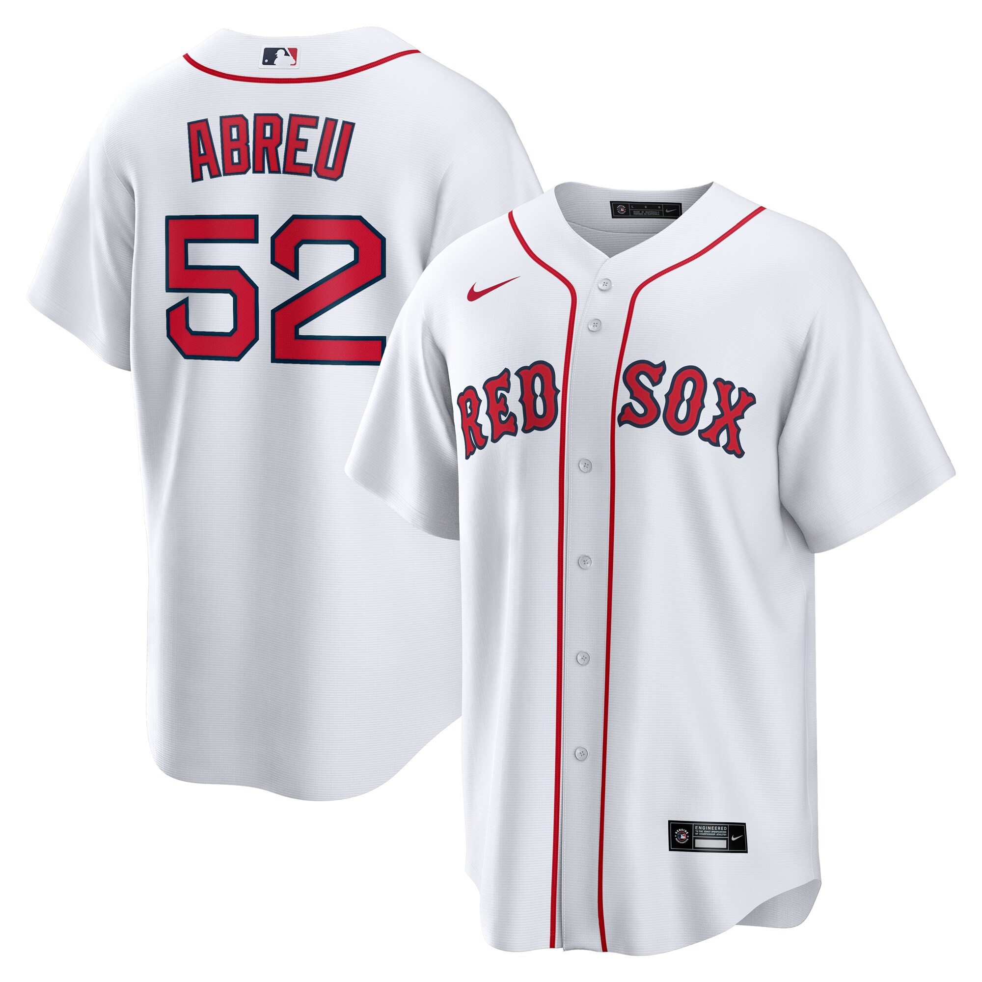 【公式グッズ】MLB レッドソックス ウィリエル・アブレウ ユニフォーム Nike/ナイキ メンズ ホワイト (Men's Nike 1.0 Replica Player Jersey)