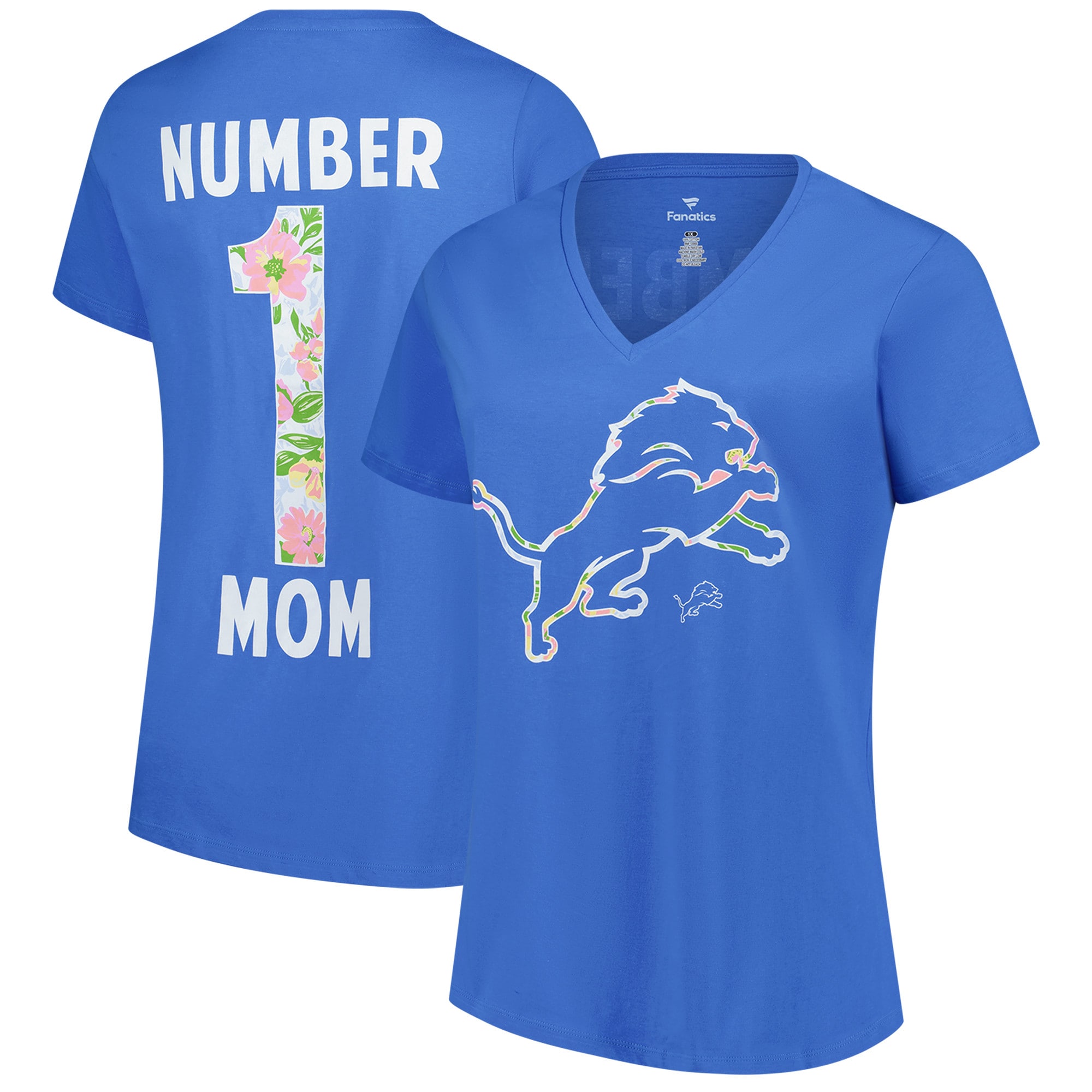【公式グッズ】NFL ライオンズ Tシャツ Fanatics/ファナティクス レディース ブルー (25 NFL Womens Plus Mothers Day Floral SST)|Fanatics公式ストア 店