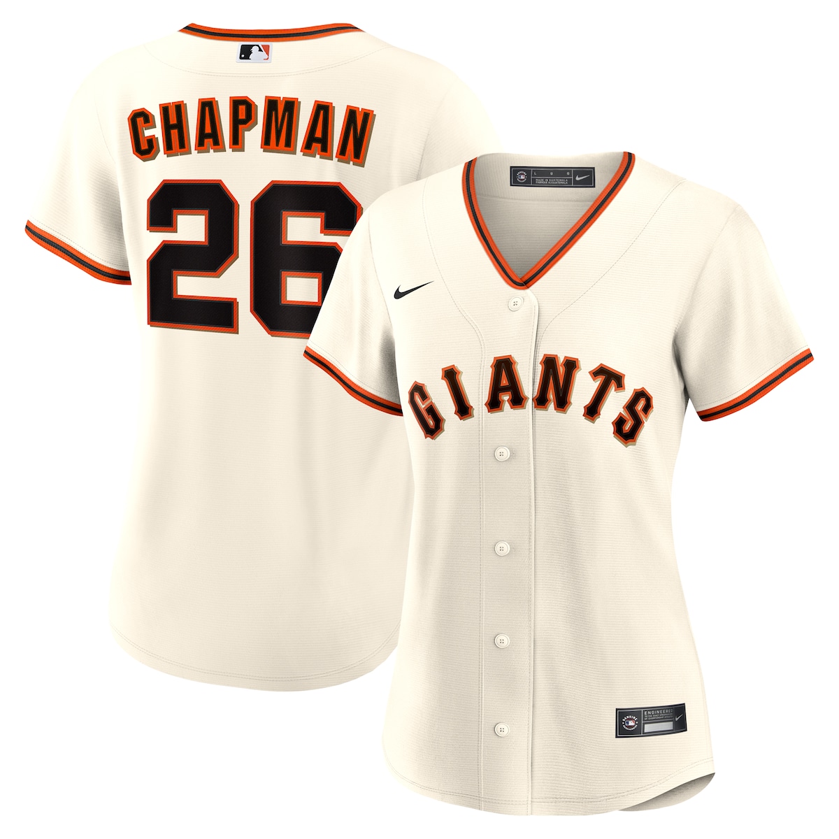 【公式グッズ】MLB ジャイアンツ マット・チャップマン ユニフォーム Nike/ナイキ レディース クリーム (Women's Nike 1.0 Replica Player Jersey)