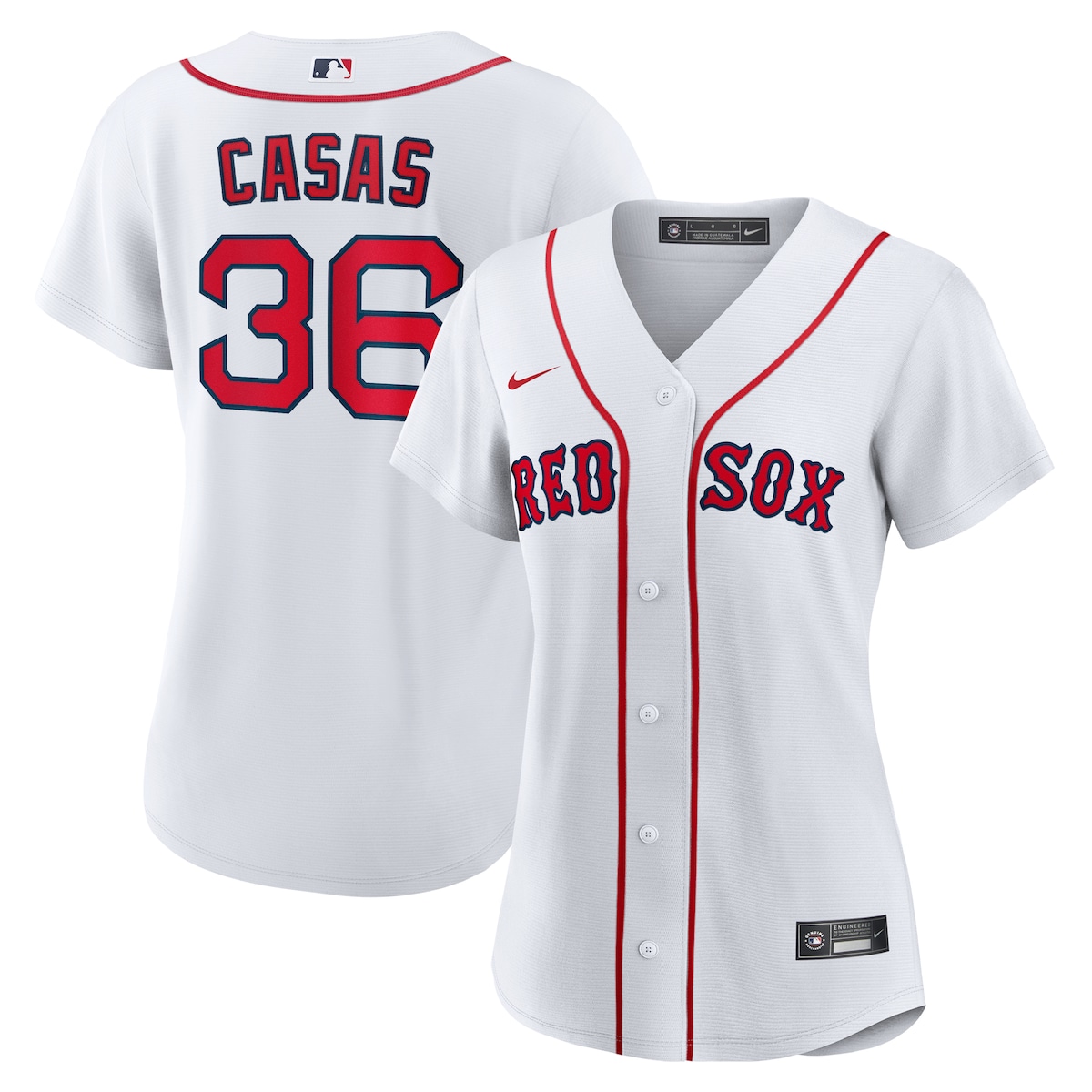 【公式グッズ】MLB レッドソックス トリストン・カサス ユニフォーム Nike/ナイキ レディース ホワイト (Women's Nike 1.0 Replica Player Jersey)