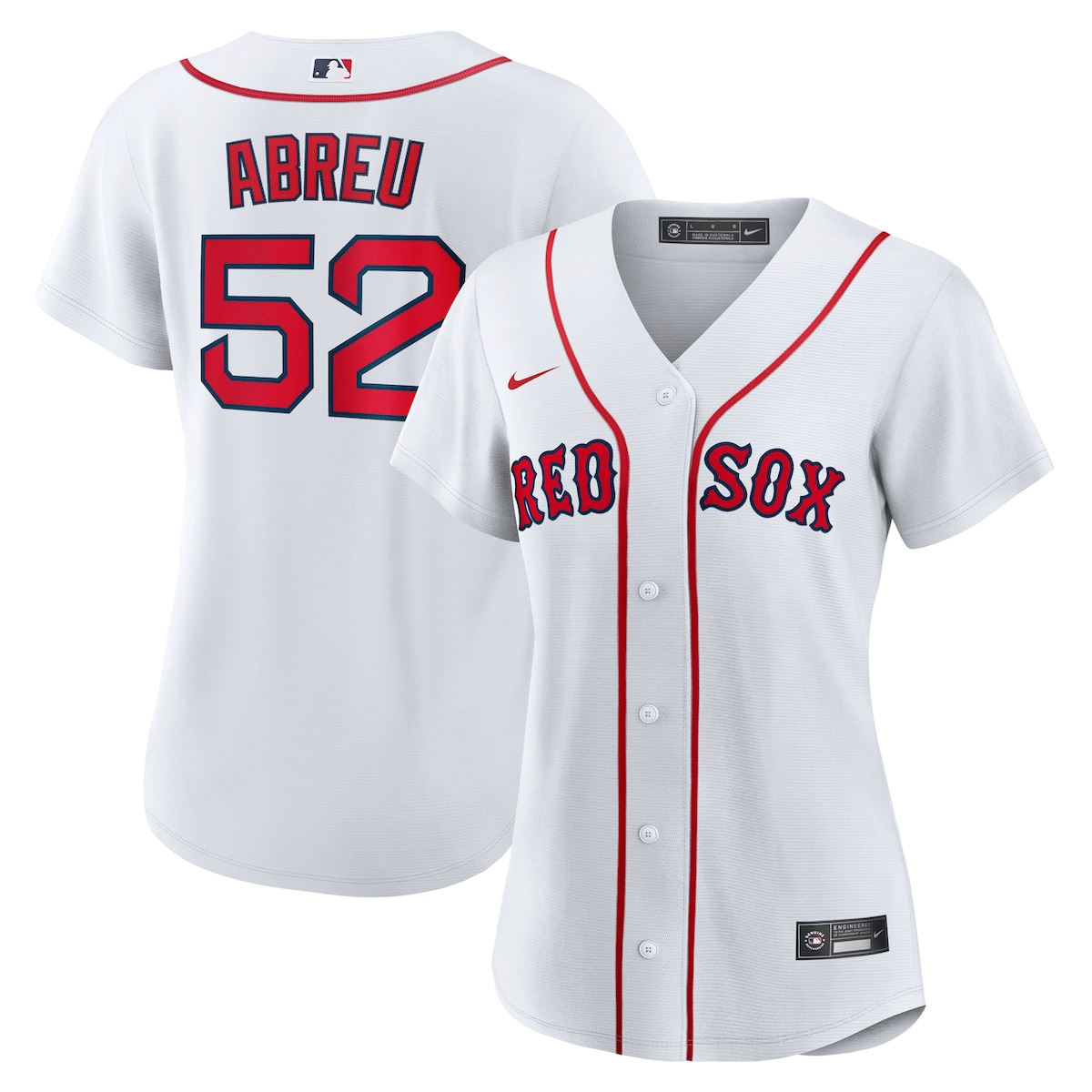 【公式グッズ】MLB レッドソックス ウィリエル・アブレウ ユニフォーム Nike/ナイキ レディース ホワイト (Women's Nike 1.0 Replica Player Jersey)