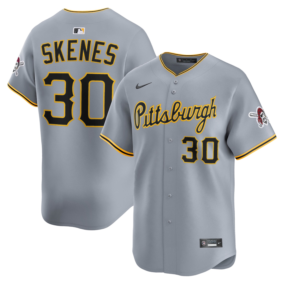 【公式グッズ】MLB パイレーツ ポール・スキーンズ ユニフォーム Nike/ナイキ メンズ グレイ (2025 Nike Men's Ltd Players Jerseys - FTF NTP Master Style)