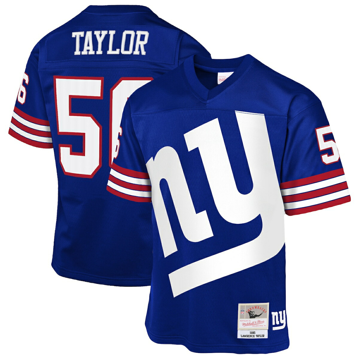 【公式グッズ】NFL ジャイアンツ ローレンス・テイラー ユニフォーム Mitchell & Ness/ミッチェル＆ネス キッズサイズ ロイヤル (NFL Youth Big Logo Fashion Jersey)