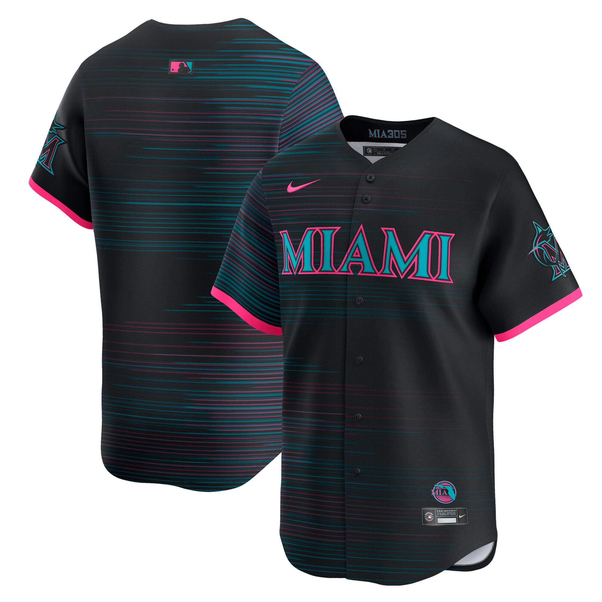 【公式グッズ】MLB マーリンズ ユニフォーム Nike/ナイキ メンズ ブラック (SP25 Mens Nike City Connect Limited Blank Jersey)