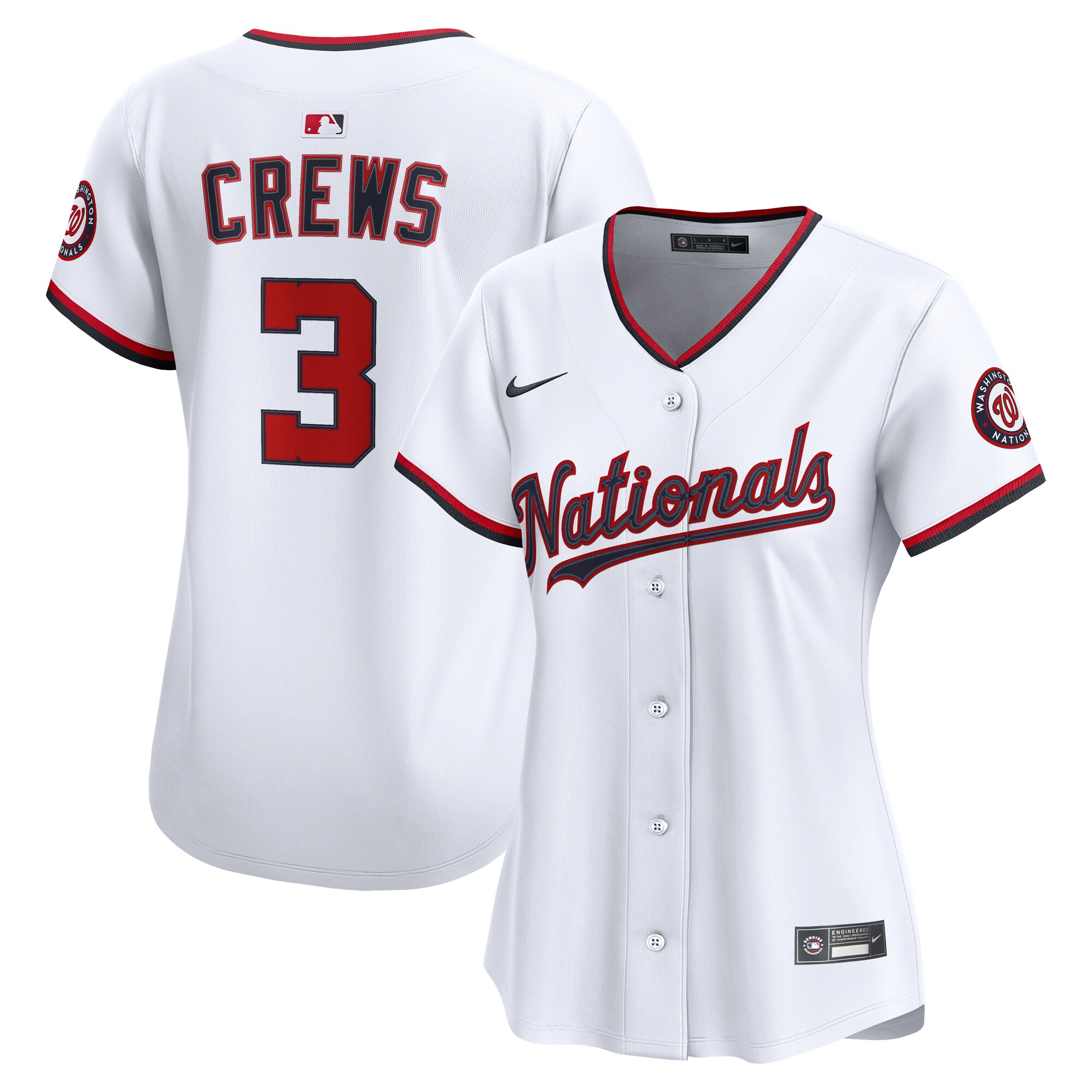 【公式グッズ】MLB ナショナルズ ディラン・クルーズ ユニフォーム Nike/ナイキ レディース ホワイト (2025 Nike Women's Ltd Players Jerseys - FTF NTP Master Style)｜Fanatics公式ストア 店