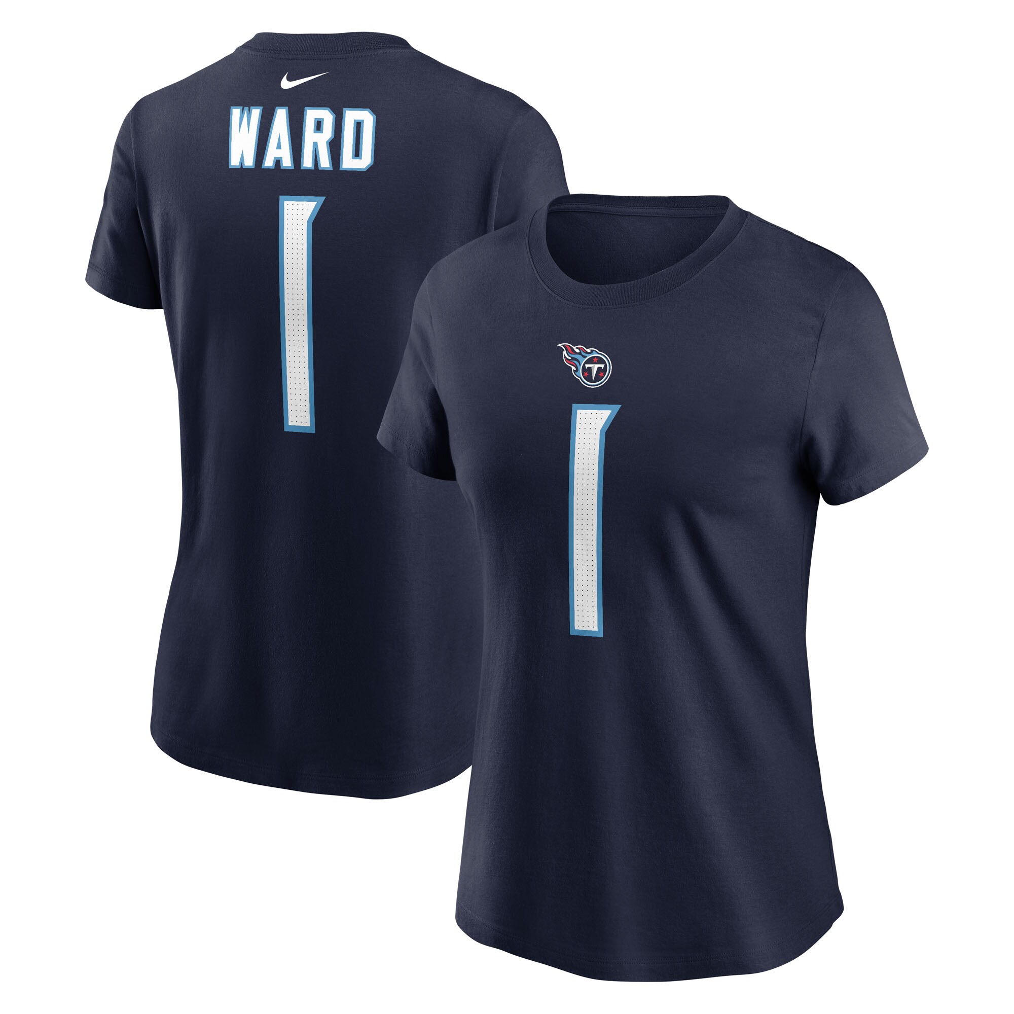 【公式グッズ】NFL タイタンズ キャム・ウォード Tシャツ Nike/ナイキ レディース ネイビー (Women's Nike Player N&N SST 2025 Draft)｜Fanatics公式ストア 店