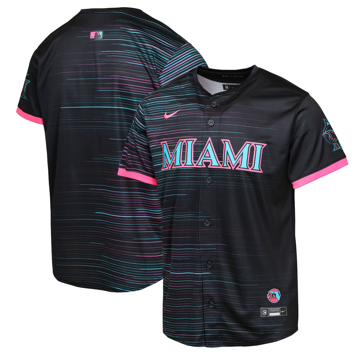 【公式グッズ】MLB マーリンズ ユニフォーム Nike/ナイキ キッズサイズ ブラック (SP25 Youth Limited City Connect Blank Jersey)|Fanatics公式ストア 店