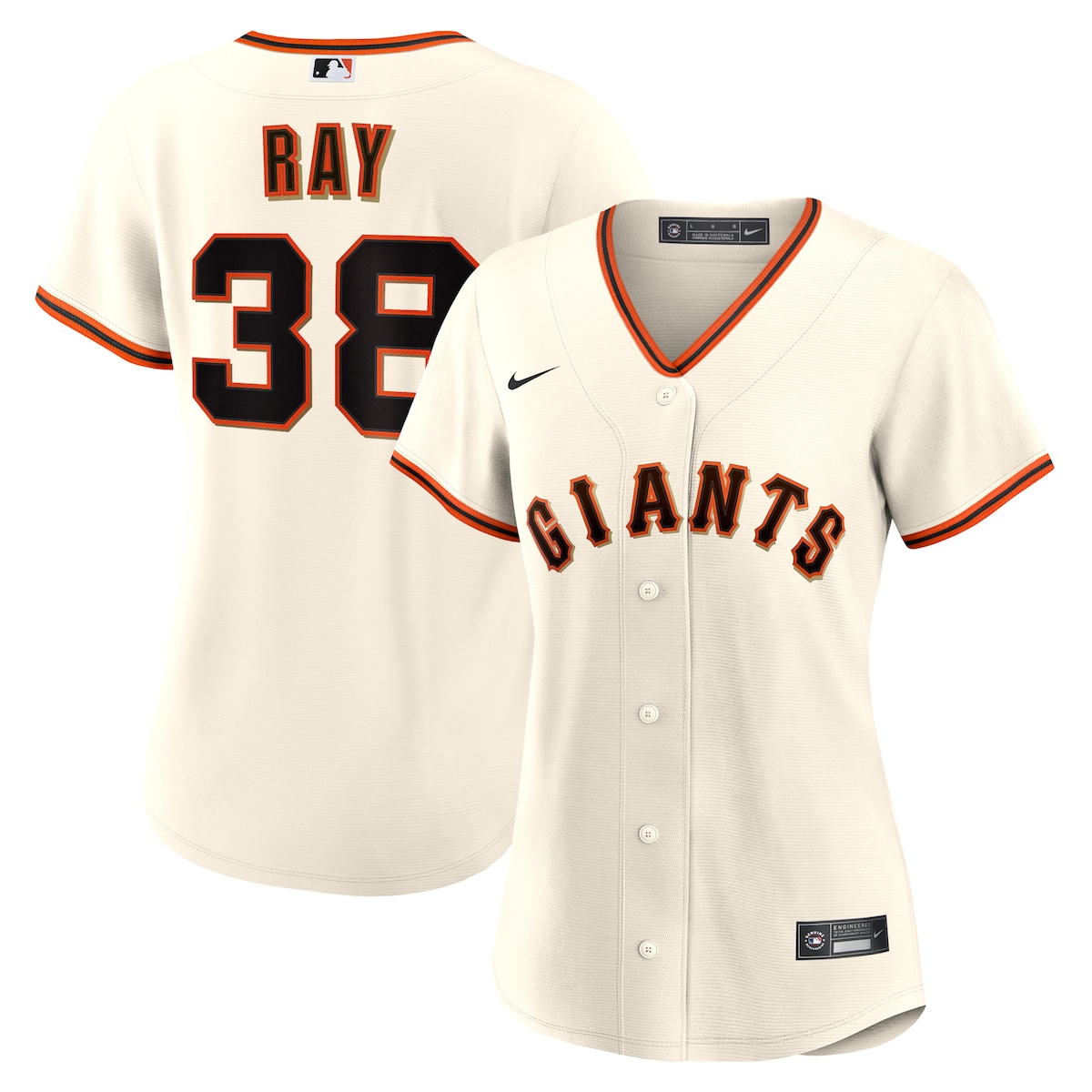 【公式グッズ】MLB ジャイアンツ ロビー・レイ ユニフォーム Nike/ナイキ レディース ホワイト (Women's Nike 1.0 Replica Player Jersey)