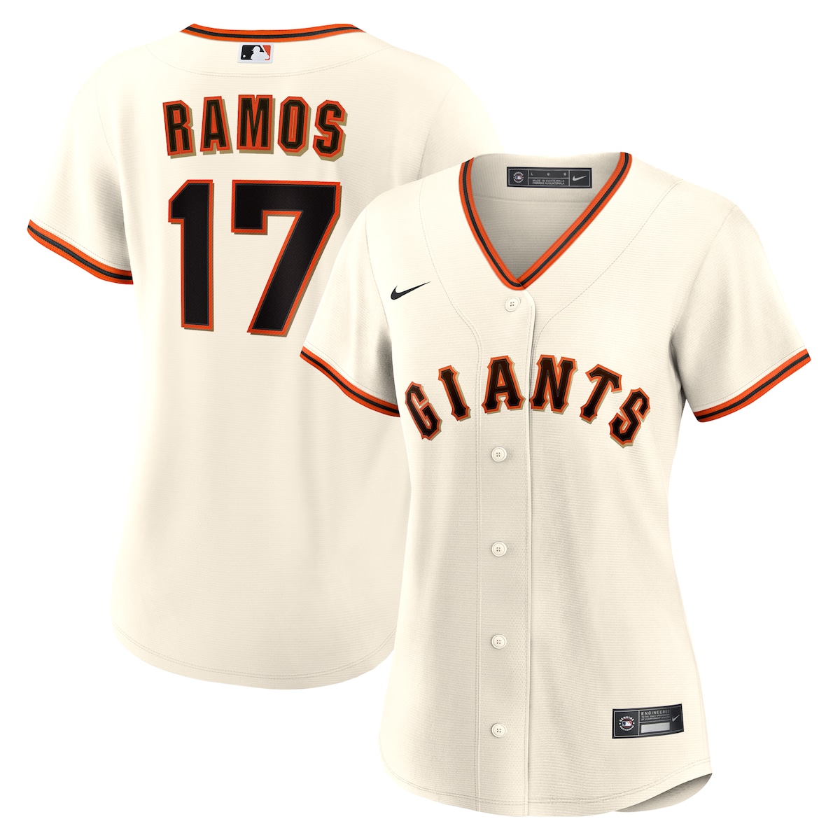 【公式グッズ】MLB ジャイアンツ ヘリオット・ラモス ユニフォーム Nike/ナイキ レディース ホワイト (Women's Nike 1.0 Replica Player Jersey)