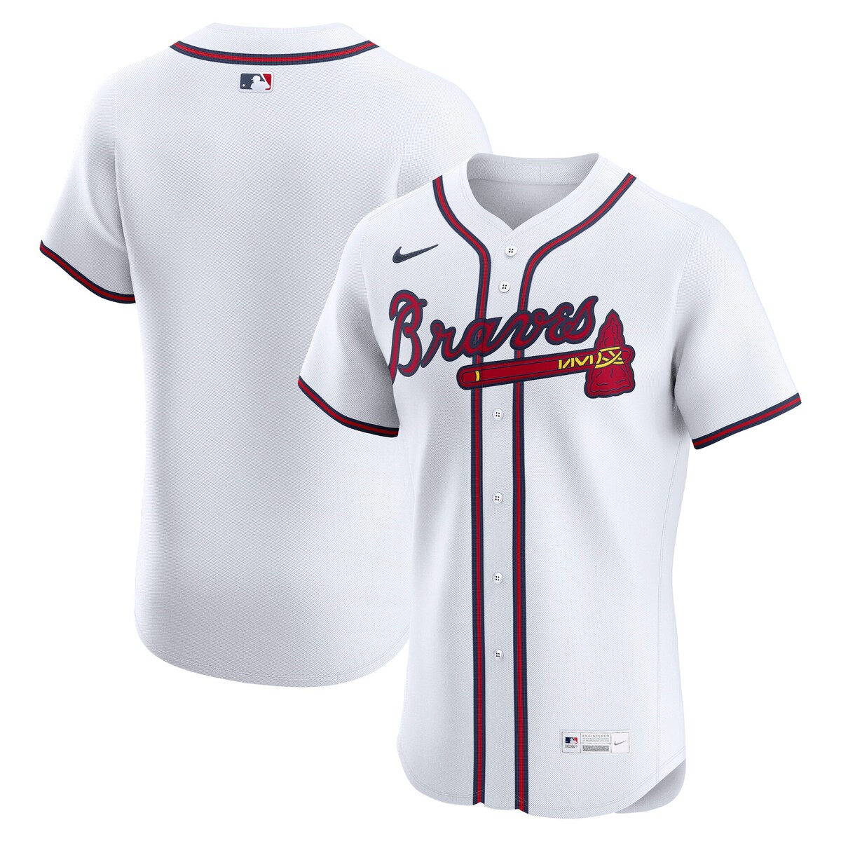 【公式グッズ】MLB ブレーブス ユニフォーム Nike/ナイキ メンズ ホワイト (Blank Nike Elite Jersey - NO Patch)