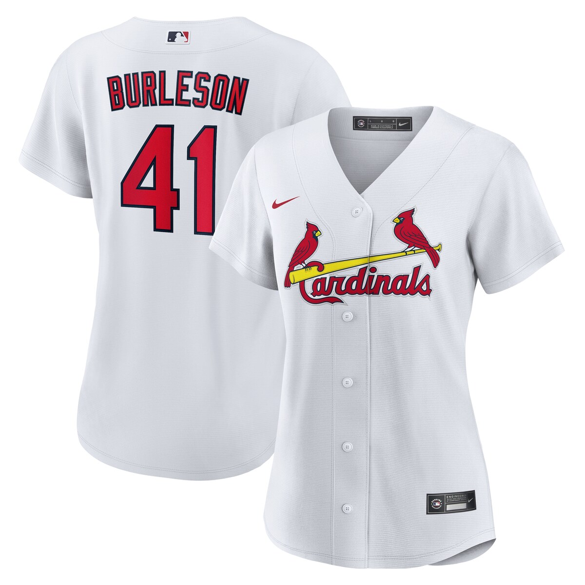 【公式グッズ】MLB カージナルス アレック・バーリソン ユニフォーム Nike/ナイキ レディース ホワイト (Women's Nike 1.0 Replica Player Jersey)