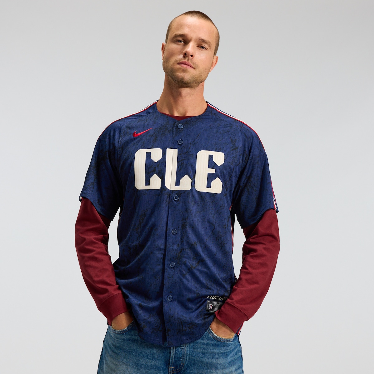 【公式グッズ】MLB インディアンス ユニフォーム Nike/ナイキ メンズ ネイビー (SP25 Nike Mens Limited Carryover City Connect Blank Jersey)