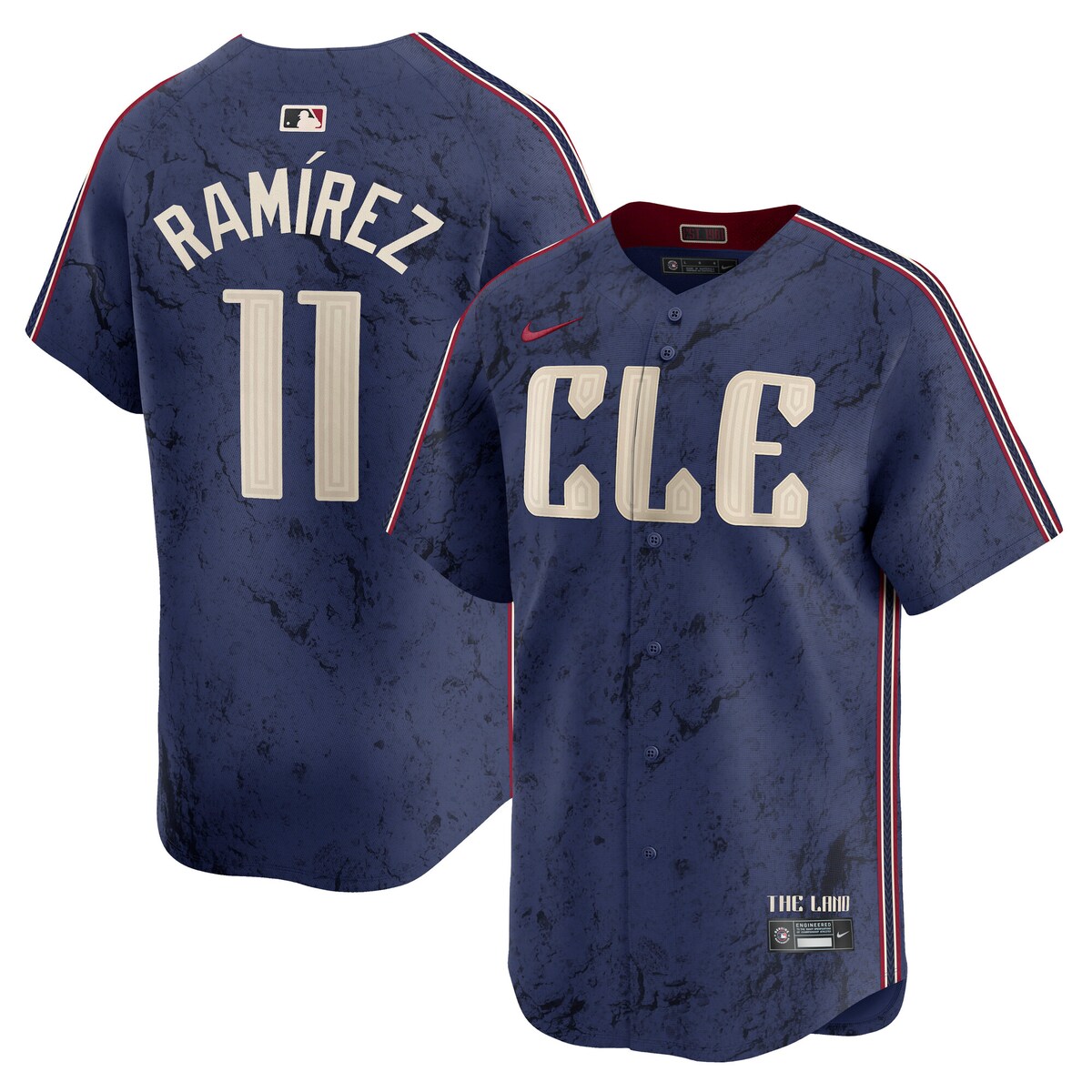 【公式グッズ】MLB インディアンス ホセ・ラミレス ユニフォーム Nike/ナイキ メンズ ネイビー (Sp25 Nike Mens Limited Carryover City Connect Player Jersey)
