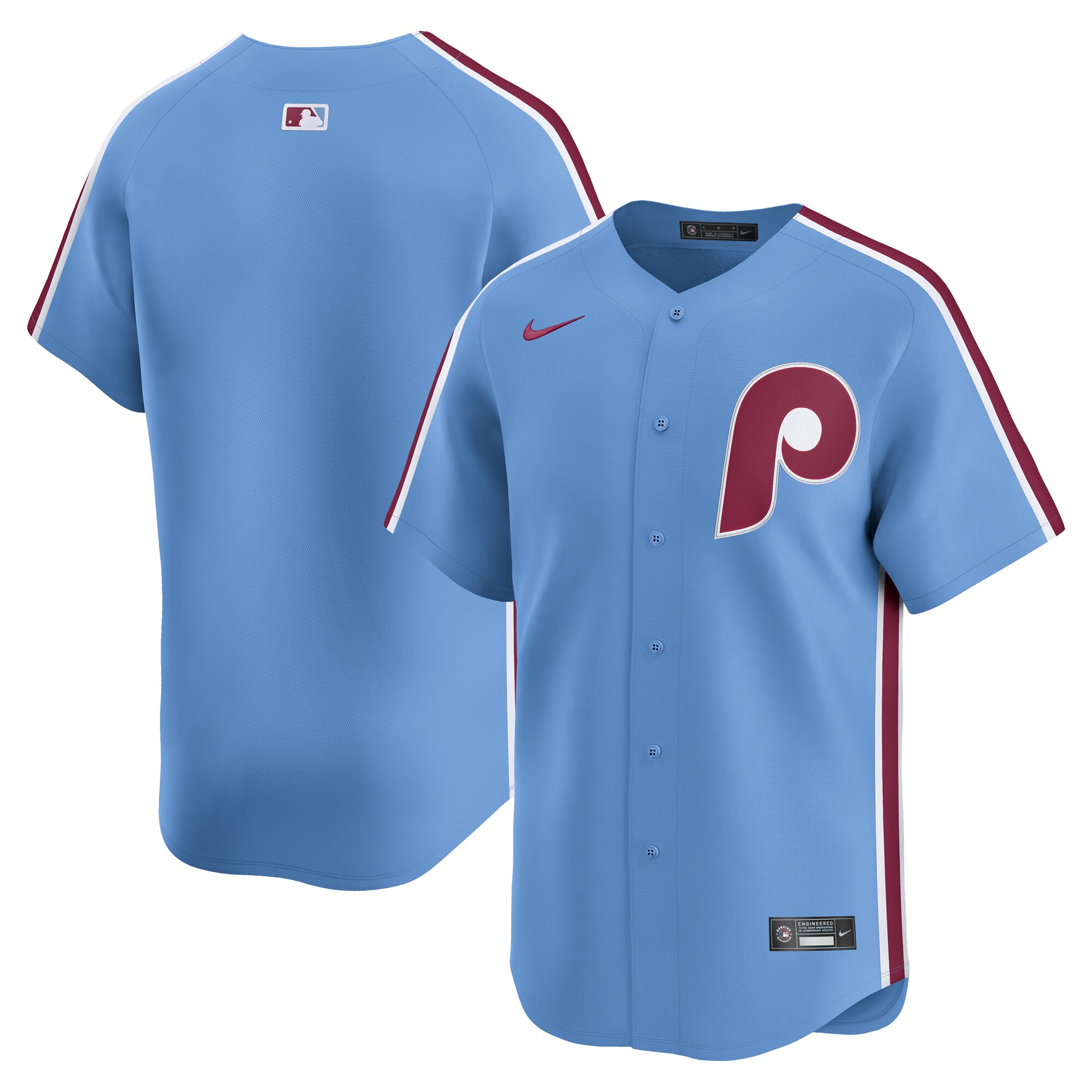【公式グッズ】MLB フィリーズ ユニフォーム Nike/ナイキ メンズ ライトブルー (2025 Men's Limited Blank Jerseys)
