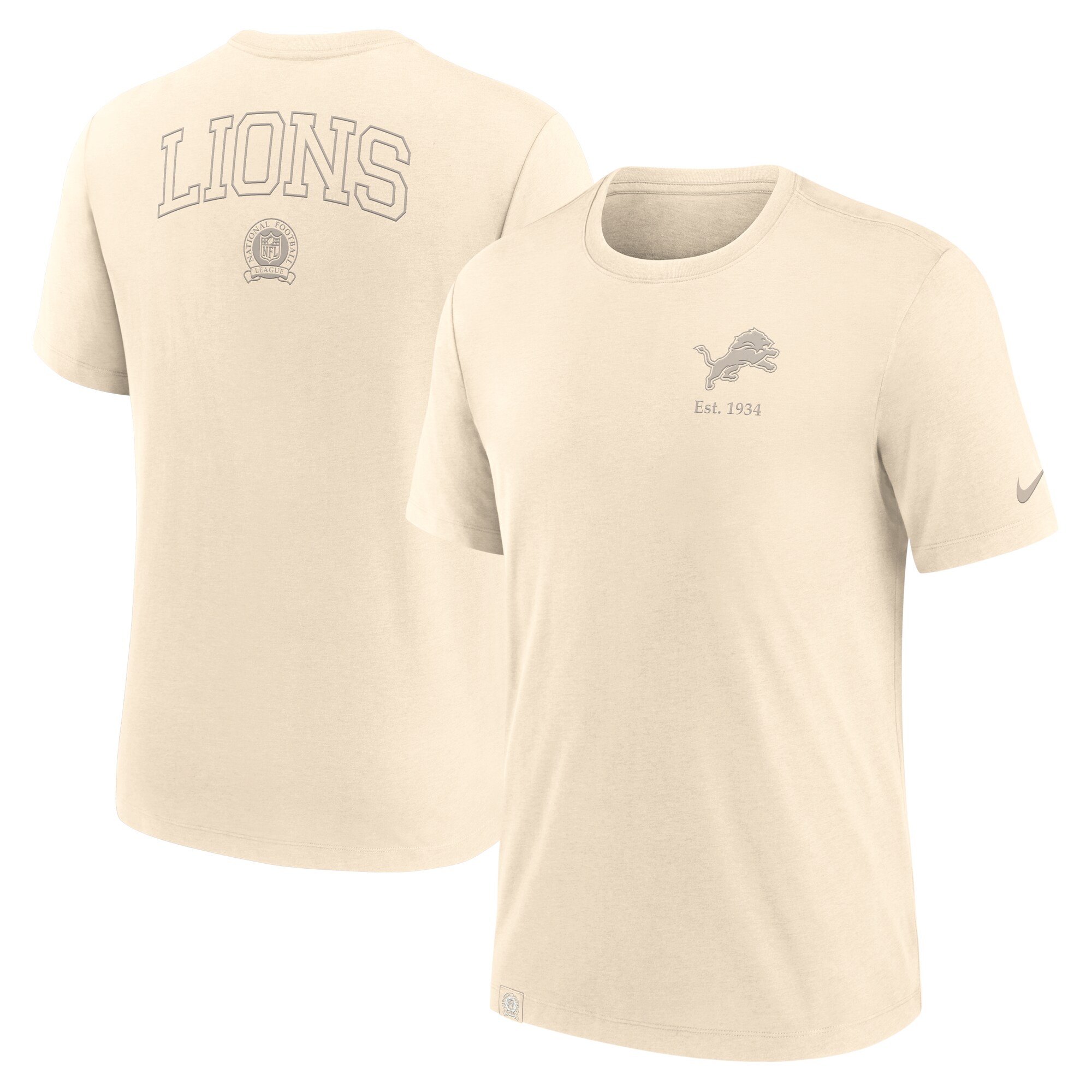 【公式グッズ】NFL ライオンズ Tシャツ Nike/ナイキ メンズ クリーム (25 Men's Nike Glory Triblend SST)｜Fanatics公式ストア 店