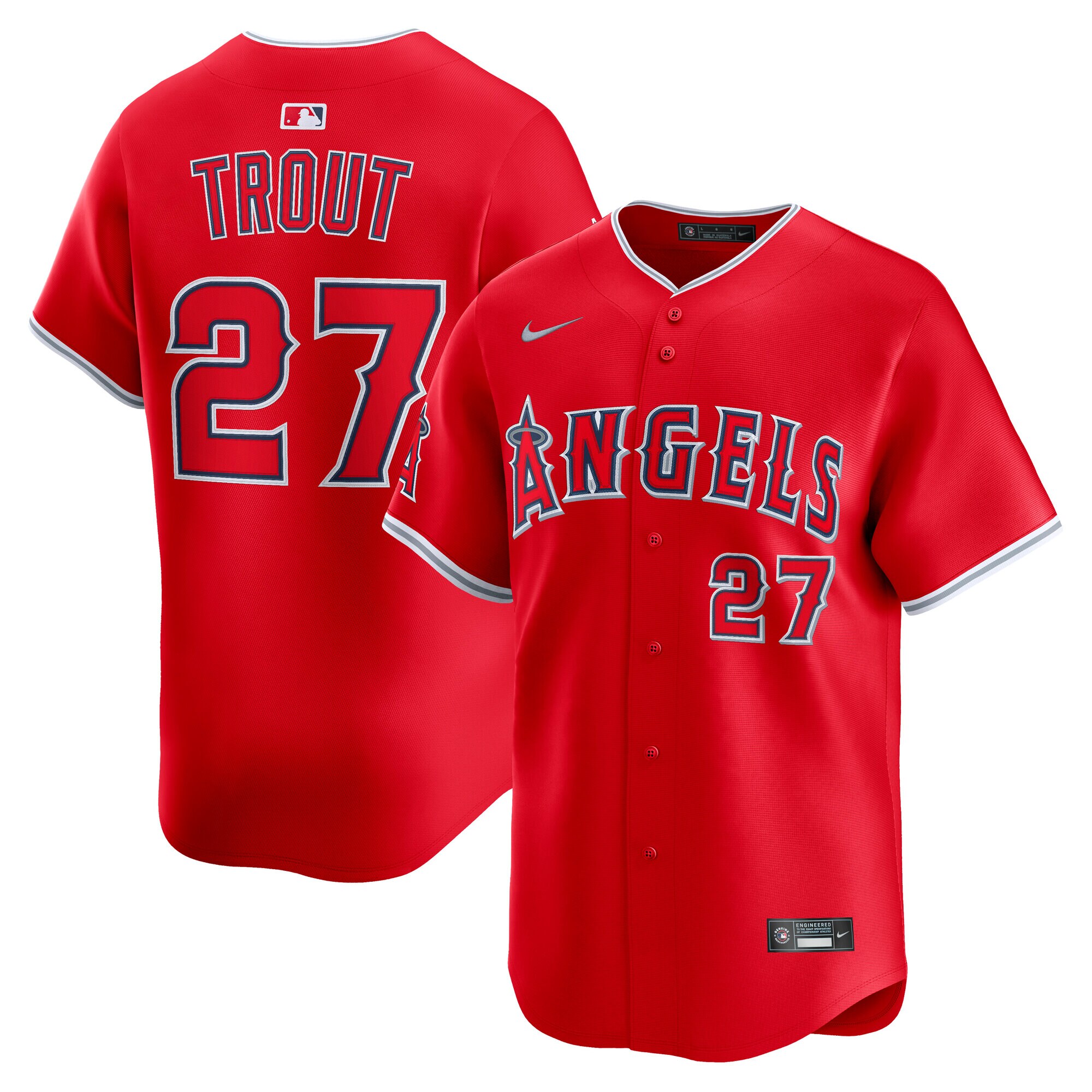 【公式グッズ】MLB エンゼルス マイク・トラウト ユニフォーム Nike/ナイキ メンズ レッド (2025 Nike Men's Ltd Players Jerseys - FTF NTP Master Style)