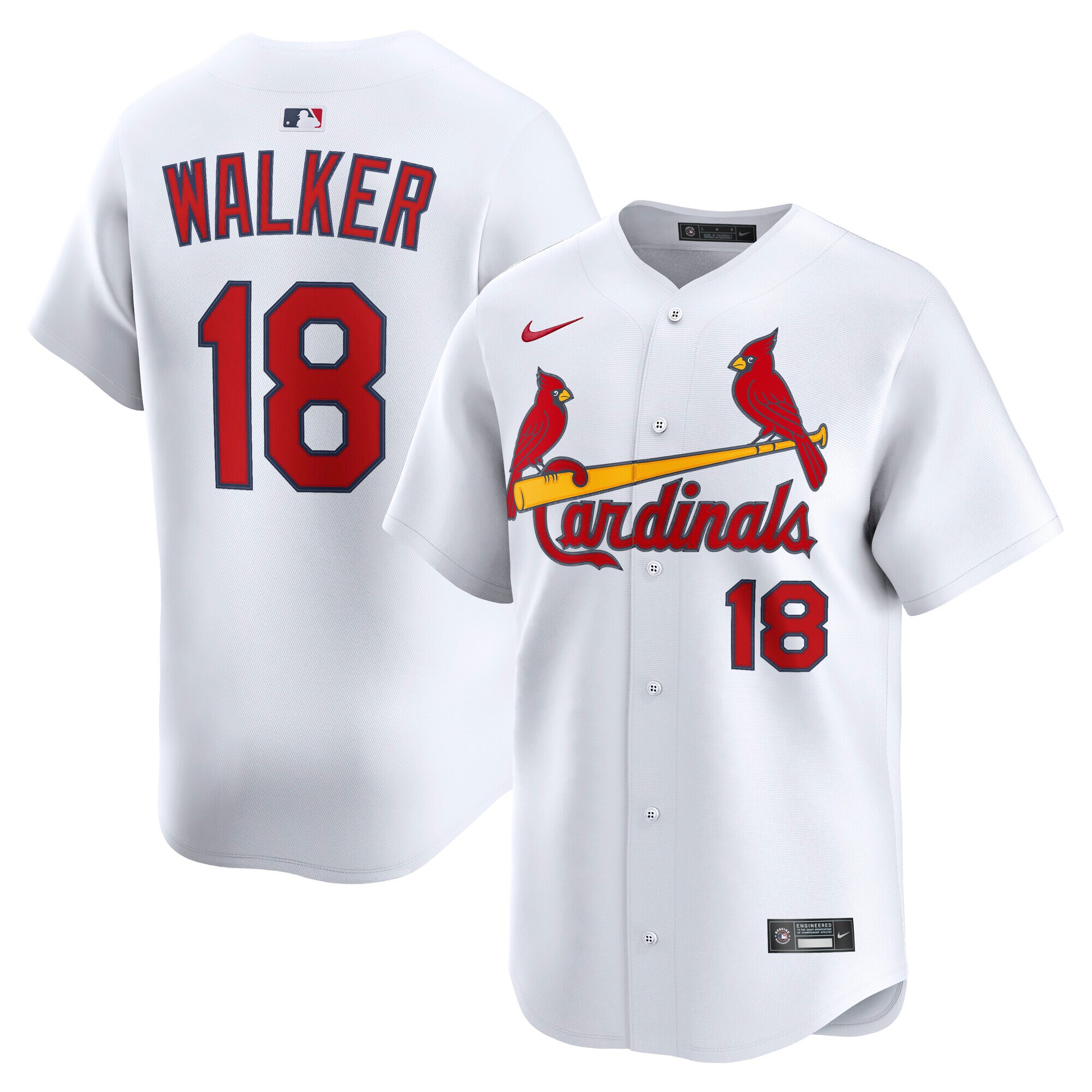 【公式グッズ】MLB カージナルス ジョーダン・ウォーカー ユニフォーム Nike/ナイキ メンズ ホワイト (2025 Nike Men's Ltd Players Jerseys - FTF NTP Master Style)