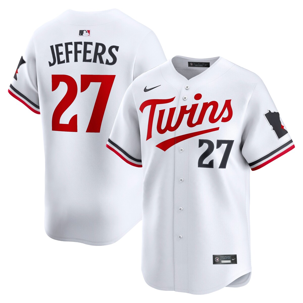 【公式グッズ】MLB ツインズ ライアン・ジェファーズ ユニフォーム Nike/ナイキ メンズ ホワイト (2025 Nike Men's Ltd Players Jerseys - FTF NTP Master Style)