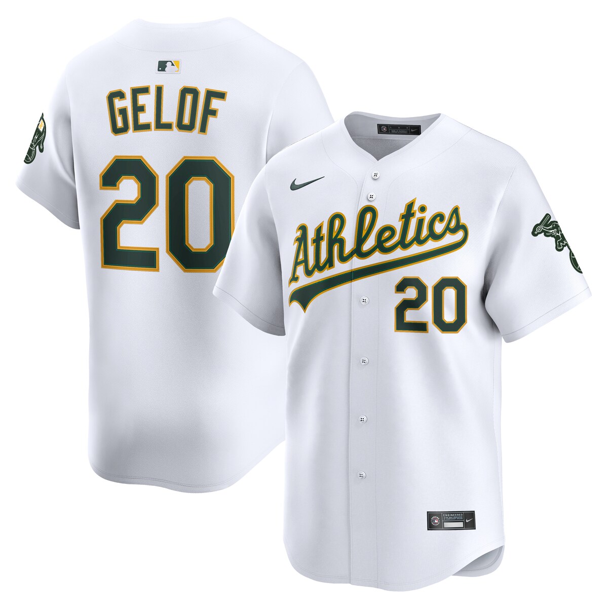 【公式グッズ】MLB アスレチックス ザック・ジェロフ ユニフォーム Nike/ナイキ メンズ ホワイト (2025 Nike Men's Ltd Players Jerseys - FTF NTP Master Style)
