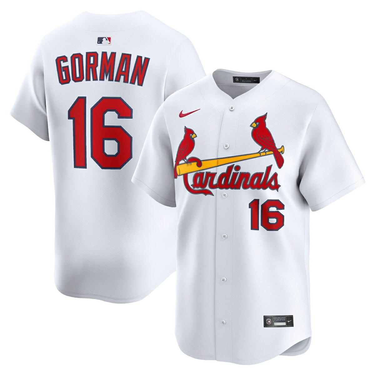 【公式グッズ】MLB カージナルス ノーラン・ゴーマン ユニフォーム Nike/ナイキ メンズ ホワイト (2025 Nike Men's Ltd Players Jerseys - FTF NTP Master Style)