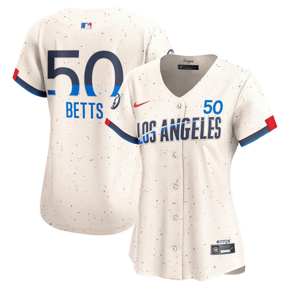 【公式グッズ】MLB ドジャース ムーキー・ベッツ ユニフォーム Nike/ナイキ レディース クリーム (SP25 Nike Womens Limited Carryover City Connect Player Jersey)