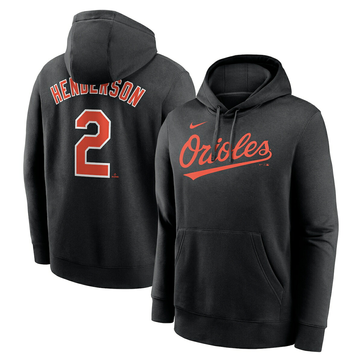 【公式グッズ】MLB オリオールズ グナー・ヘンダーソン プルオーバーパーカー Nike/ナイキ メンズ ブラック (Nike Name and Number Club Hoodie)｜Fanatics公式ストア 店