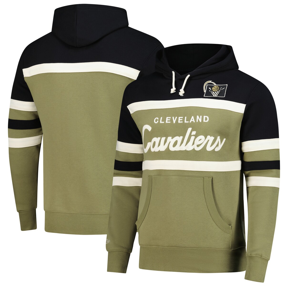 【公式グッズ】NBA キャバリアーズ パーカー Mitchell & Ness/ミッチェル＆ネス メンズ オリーブ (FA25 Mens MNC HWC Double Clutch Fashion Colorway Capsule Head Coach PO Hoodie)｜Fanatics公式ストア 店