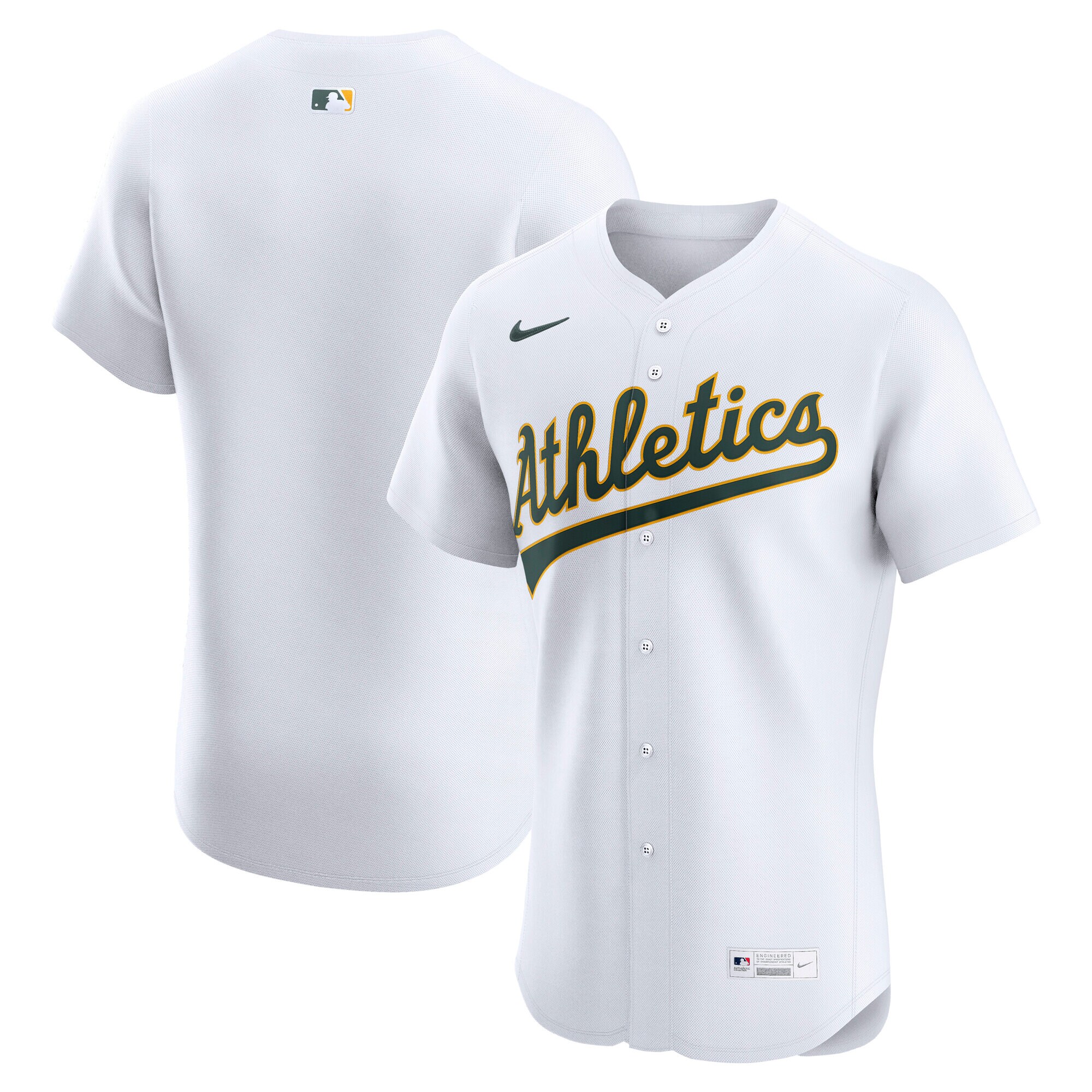 【公式グッズ】MLB アスレチックス ユニフォーム Nike/ナイキ メンズ ホワイト (Nike Elite Jersey Team Front - Team Patch)
