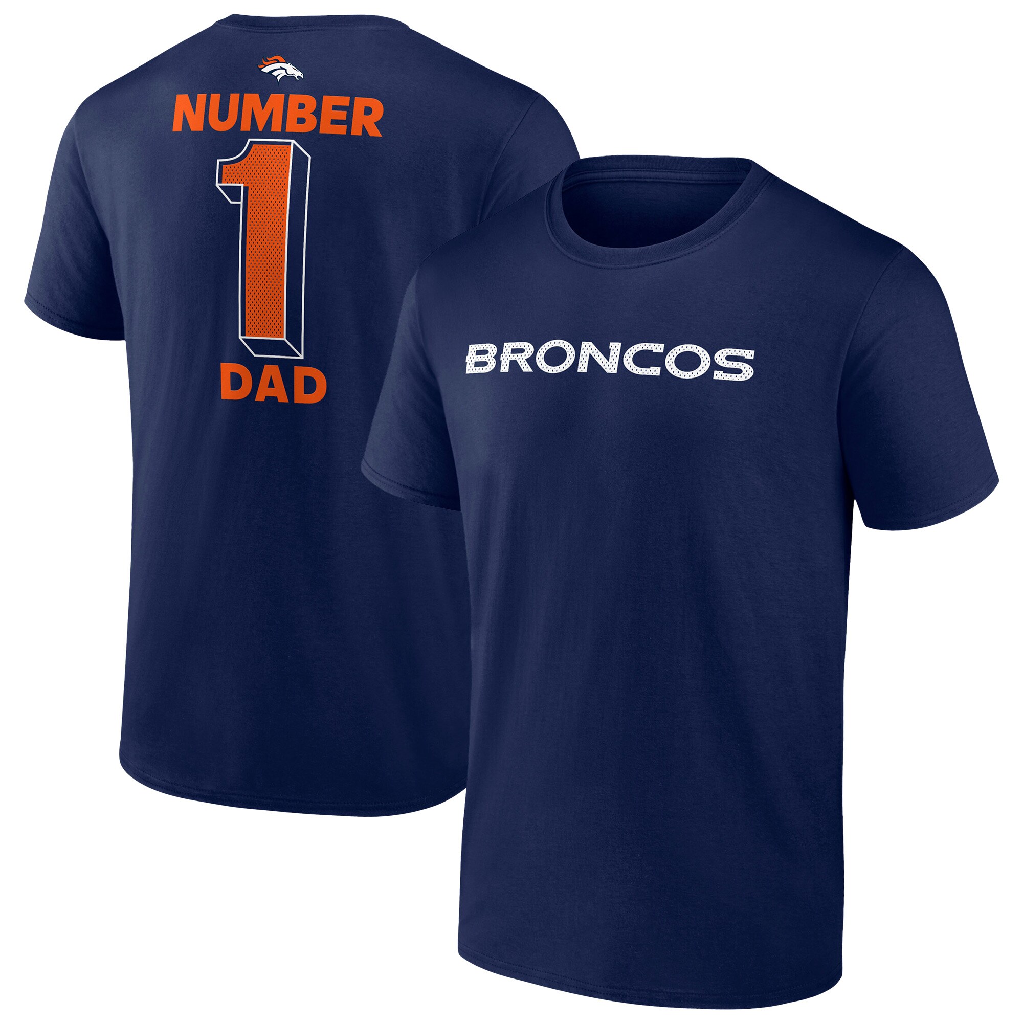 【公式グッズ】NFL ブロンコス Tシャツ Fanatics/ファナティクス メンズ ネイビー (25 Men's B&T Number One Dad SS Tee)