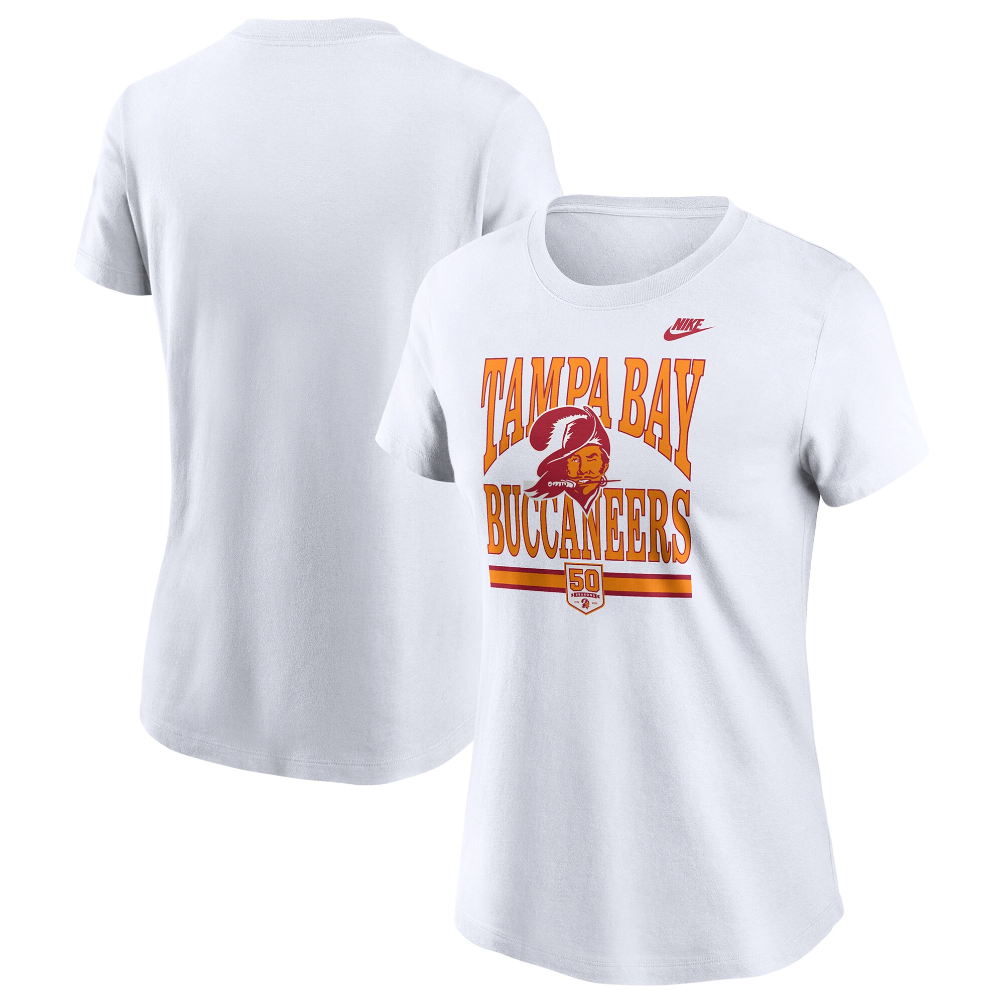 【公式グッズ】NFL バッカニアーズ Tシャツ Nike/ナイキ レディース ホワイト (25 NFL Womens Bucs 50th Anniversary SST - R)