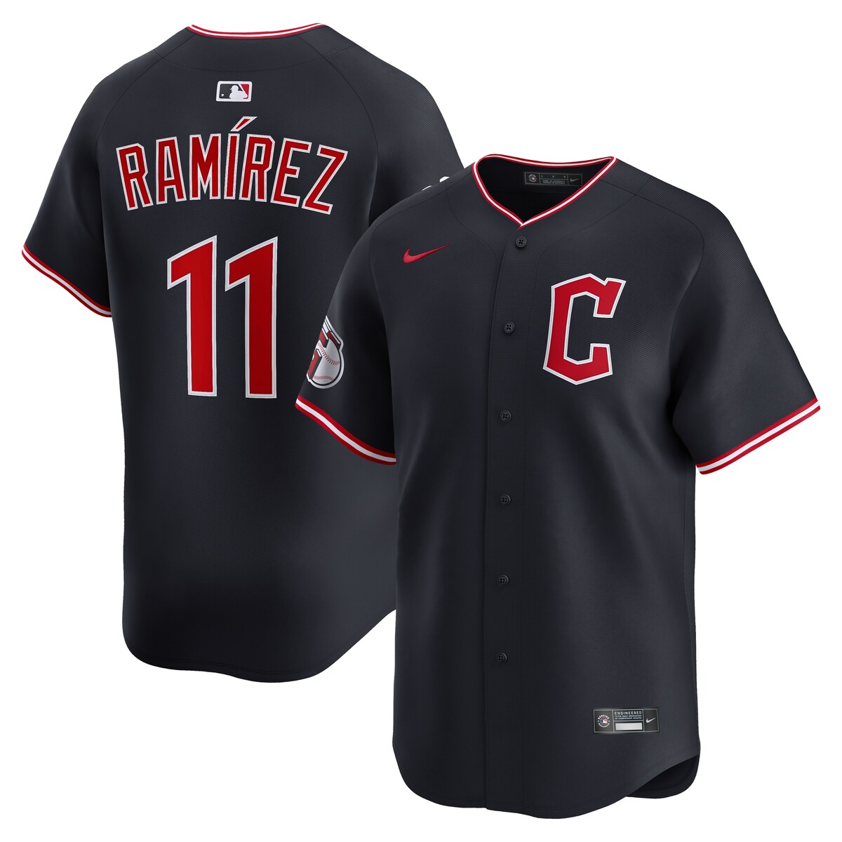 【公式グッズ】MLB インディアンス ホセ・ラミレス ユニフォーム Nike/ナイキ メンズ ネイビー (2025 Nike Mens Limited Player Jersey)
