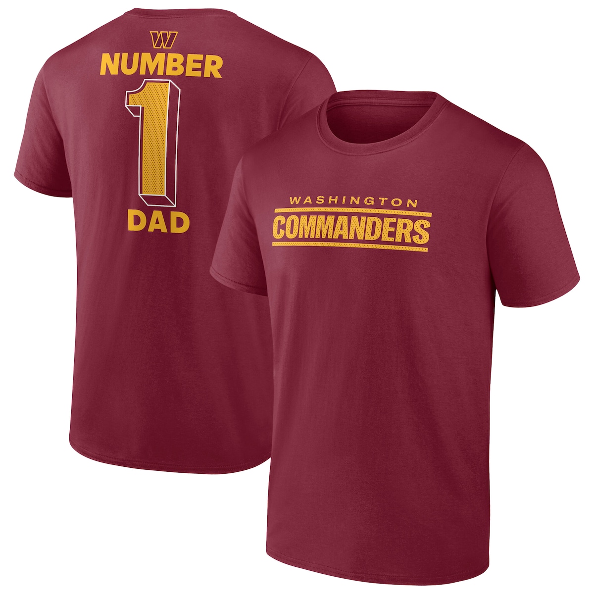 【公式グッズ】NFL コマンダーズ Tシャツ Fanatics/ファナティクス メンズ バーガンディ (25 Men's B&T Number One Dad SS Tee)