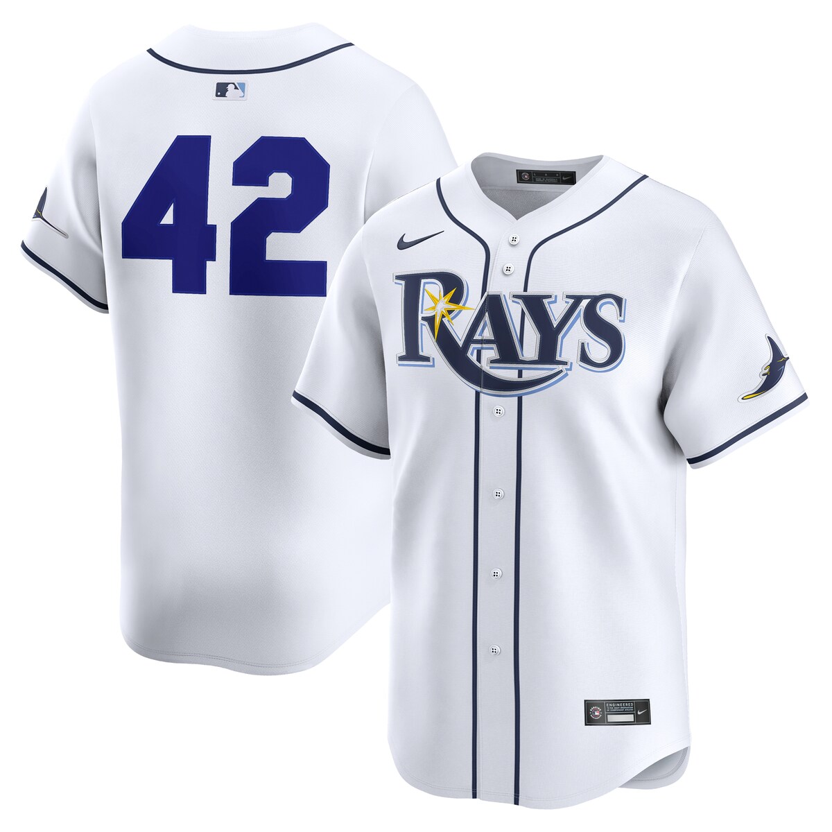 【公式グッズ】MLB レイズ ジャッキー・ロビンソン ユニフォーム Nike/ナイキ メンズ ホワイト (2025 JR DAY Men's Limited Jersey)