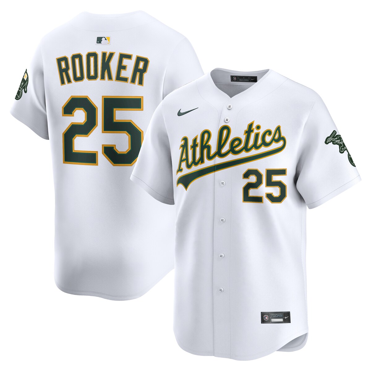 【公式グッズ】MLB アスレチックス ブレント・ルーカー ユニフォーム Nike/ナイキ メンズ ホワイト (2025 Nike Men's Ltd Players Jerseys - FTF NTP Master Style)