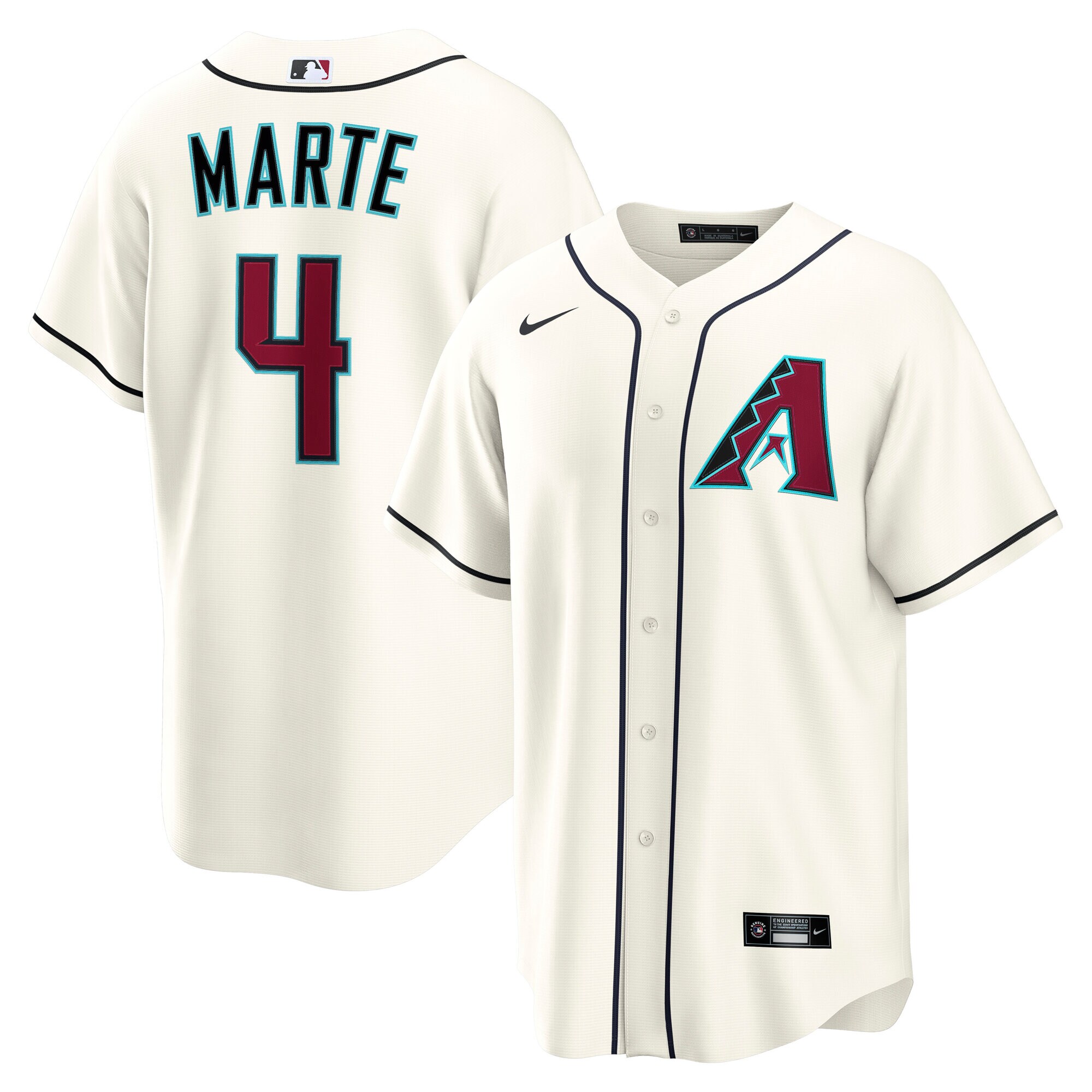 【公式グッズ】MLB ダイヤモンドバックス ケテル・マルテ ユニフォーム Nike/ナイキ メンズ クリーム (2025 Nike Men's Replica 2.0 Player Jerseys - FTF NTP Master Style)