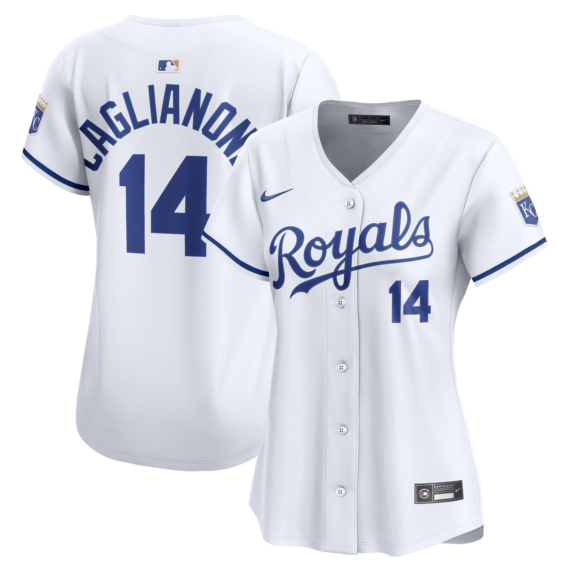 【公式グッズ】MLB ロイヤルズ ジャック・カグリアノーネ ユニフォーム Nike/ナイキ レディース ホワイト (2025 Nike Women's Ltd Players Jerseys - FTF NTP Master Style)