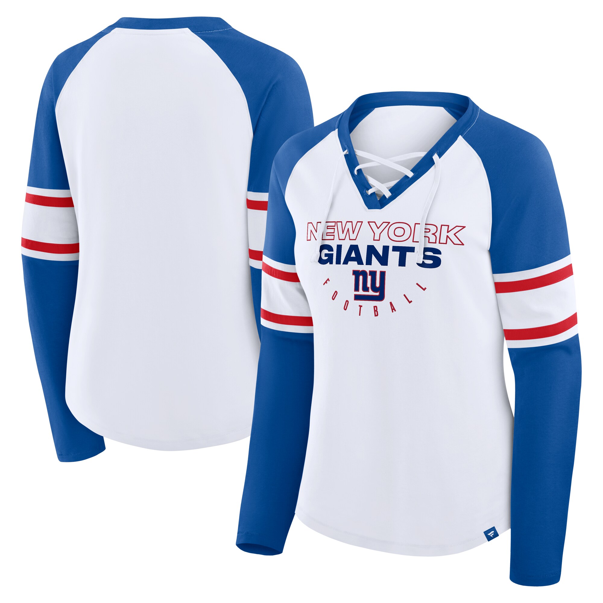 【公式グッズ】NFL ジャイアンツ Tシャツ Fanatics/ファナティクス レディース ホワイト (NFL Womens Redzone Lace Up LST)|Fanatics公式ストア 店