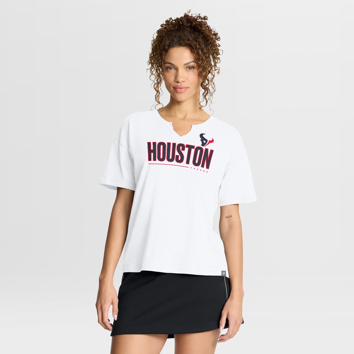 【公式グッズ】NFL テキサンズ Tシャツ Fanatics/ファナティクス レディース ホワイト (NFL Womens Redzone Slub V Notch SST - R)