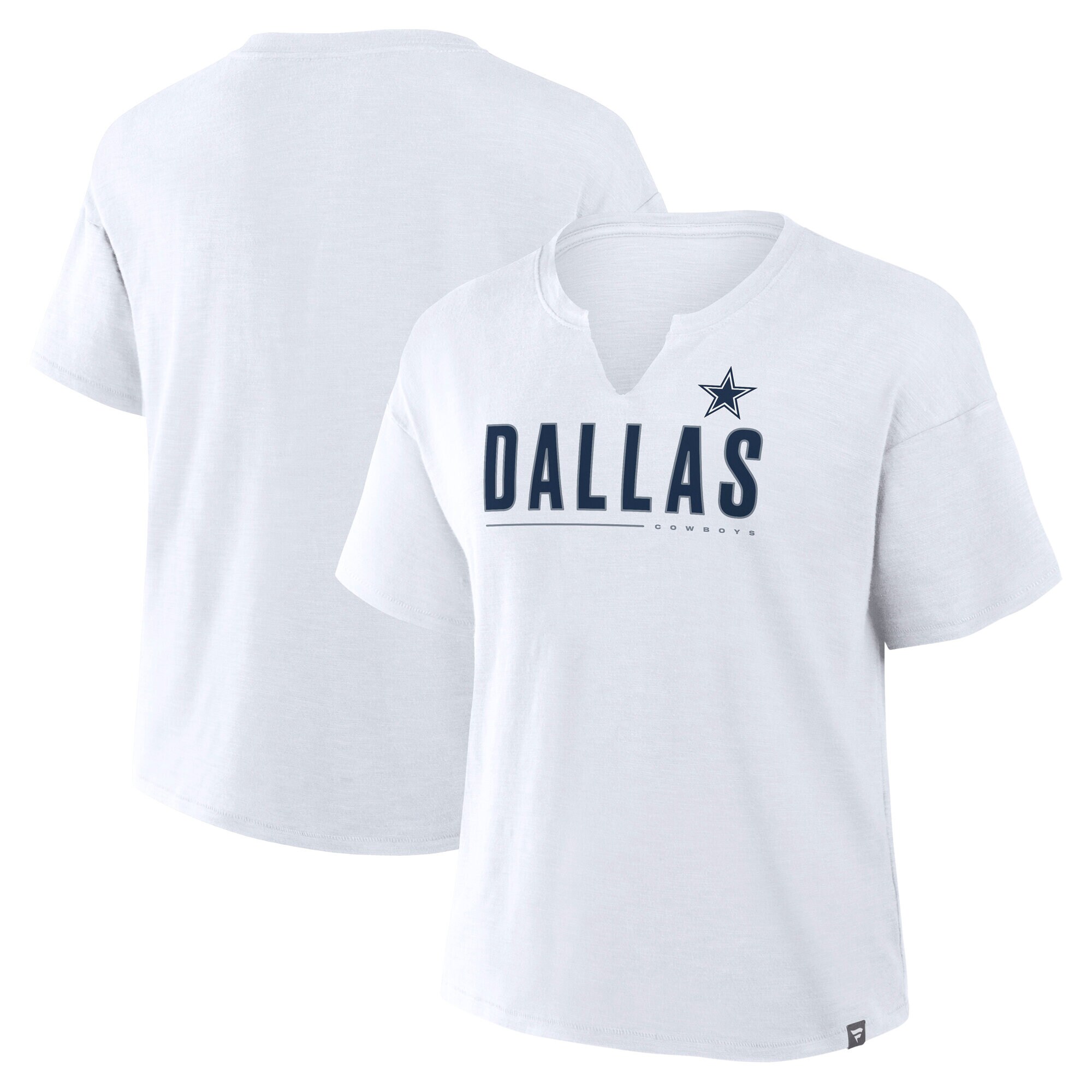 【公式グッズ】NFL カウボーイズ Tシャツ Fanatics/ファナティクス レディース ホワイト (NFL Womens Redzone Slub V Notch SST - R)