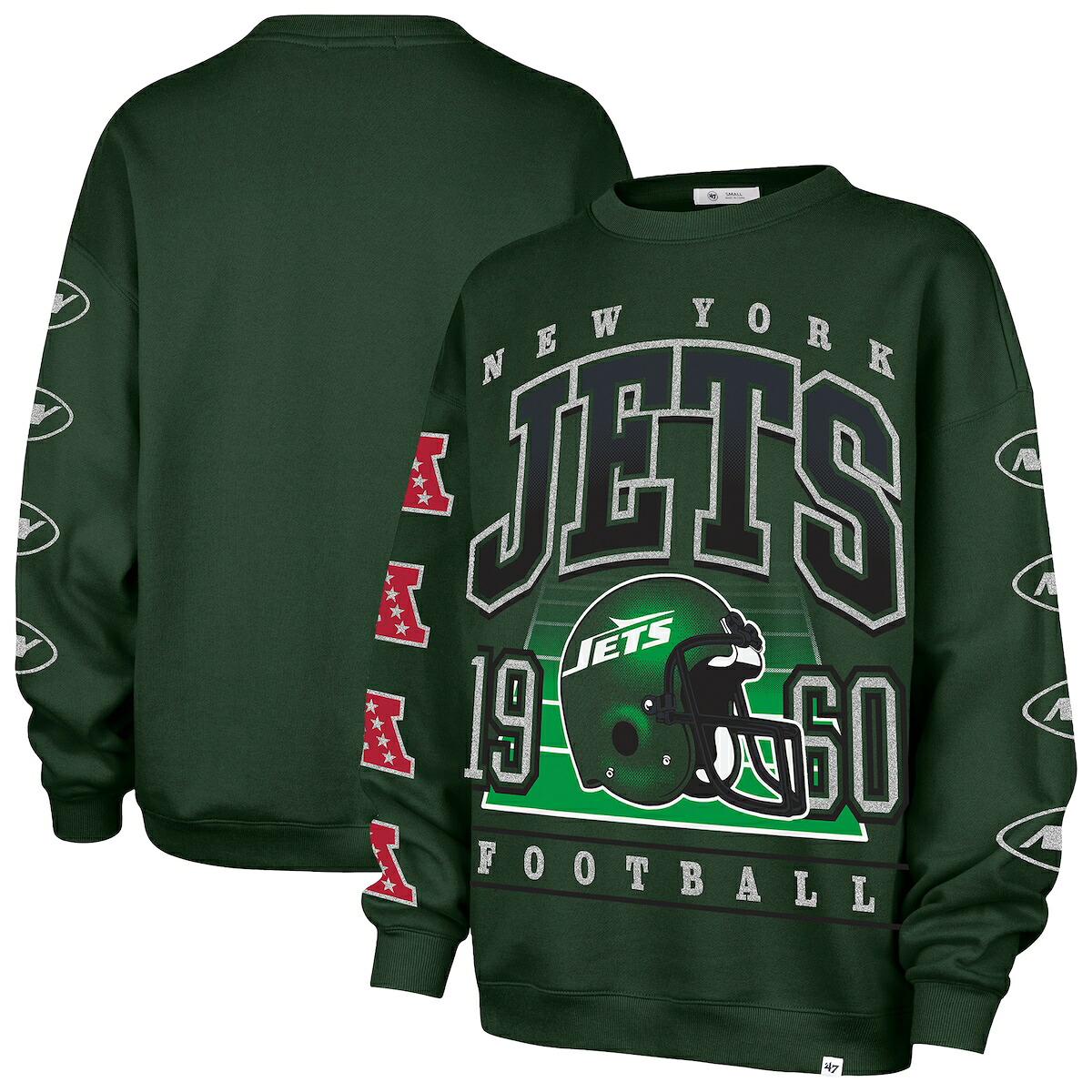 【公式グッズ】NFL ジェッツ トレーナー '47/フォーティーセブン/フォーティーセブン レディース グリーン (NFL Womens Go Big Oversized Crew)