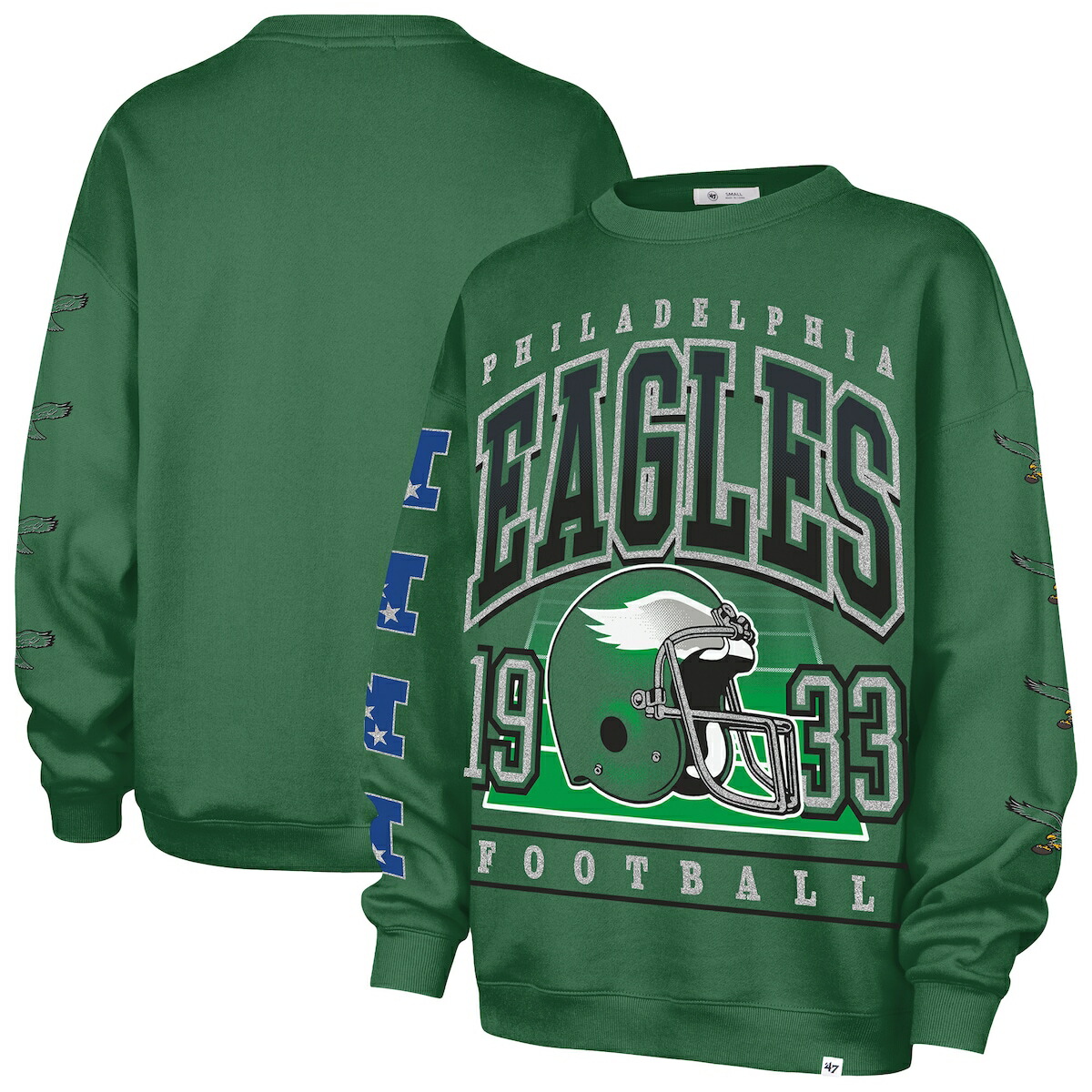【公式グッズ】NFL イーグルス トレーナー '47/フォーティーセブン/フォーティーセブン レディース グリーン (NFL Womens Go Big Oversized Crew)