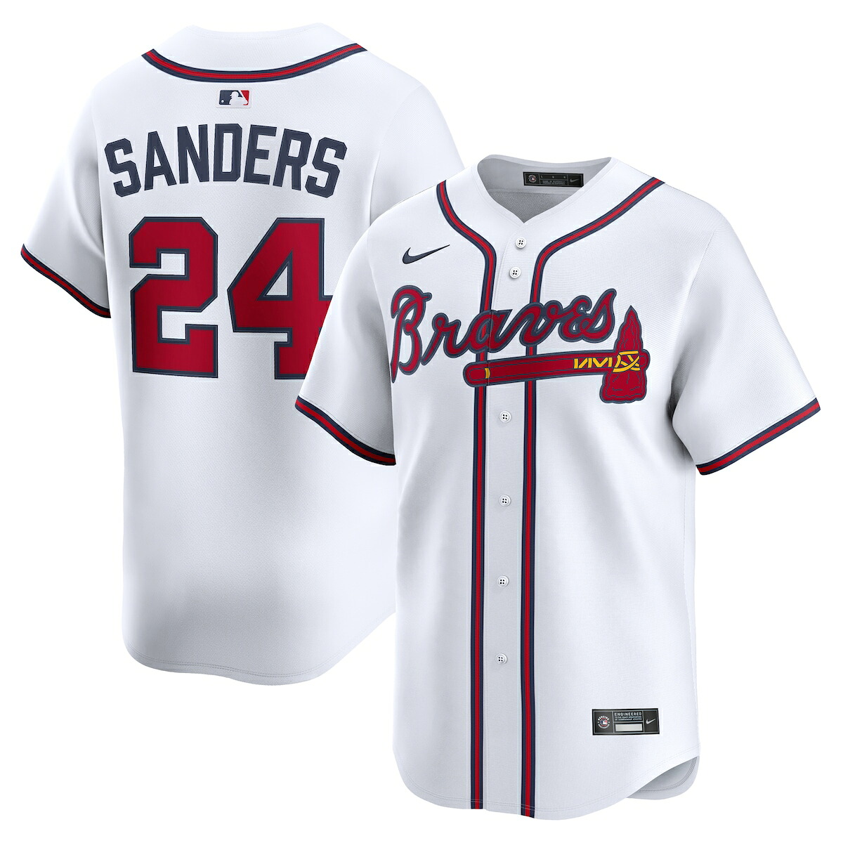 【公式グッズ】MLB ブレーブス ディオン・サンダース リミテッド ユニフォーム Nike/ナイキ メンズ ホワイト (2025 Nike Men's Ltd Players Jerseys - FTF NTP Master Style)