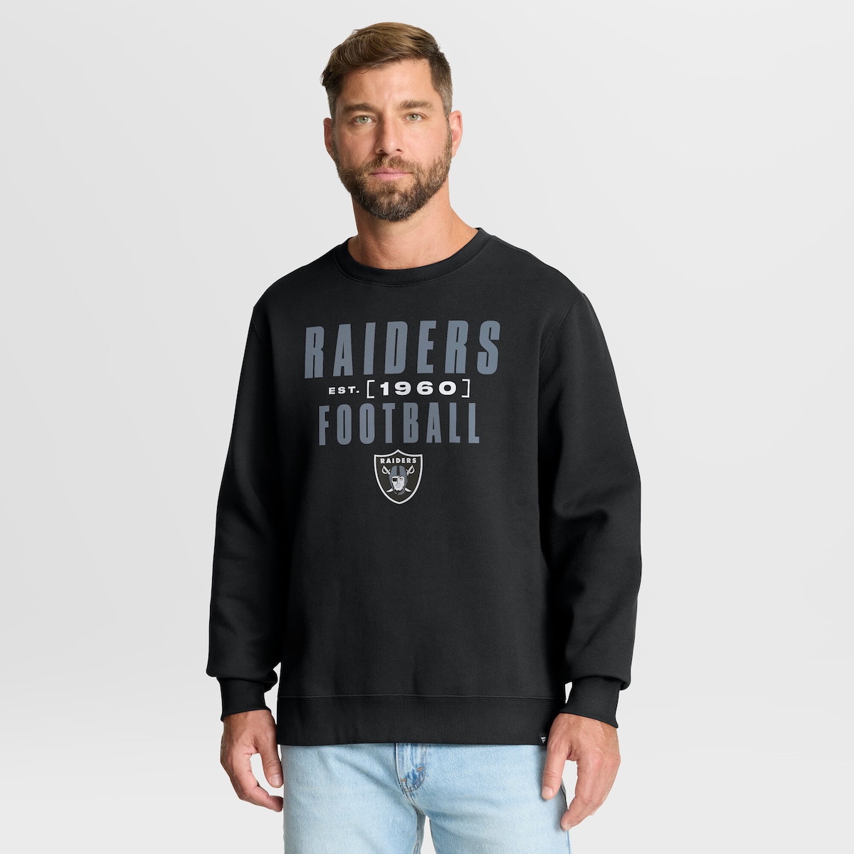 【公式グッズ】NFL レイダース トレーナー Fanatics/ファナティクス メンズ ブラック (FANATICS POWERFUL THROW LEGACY FLEECE CREW)