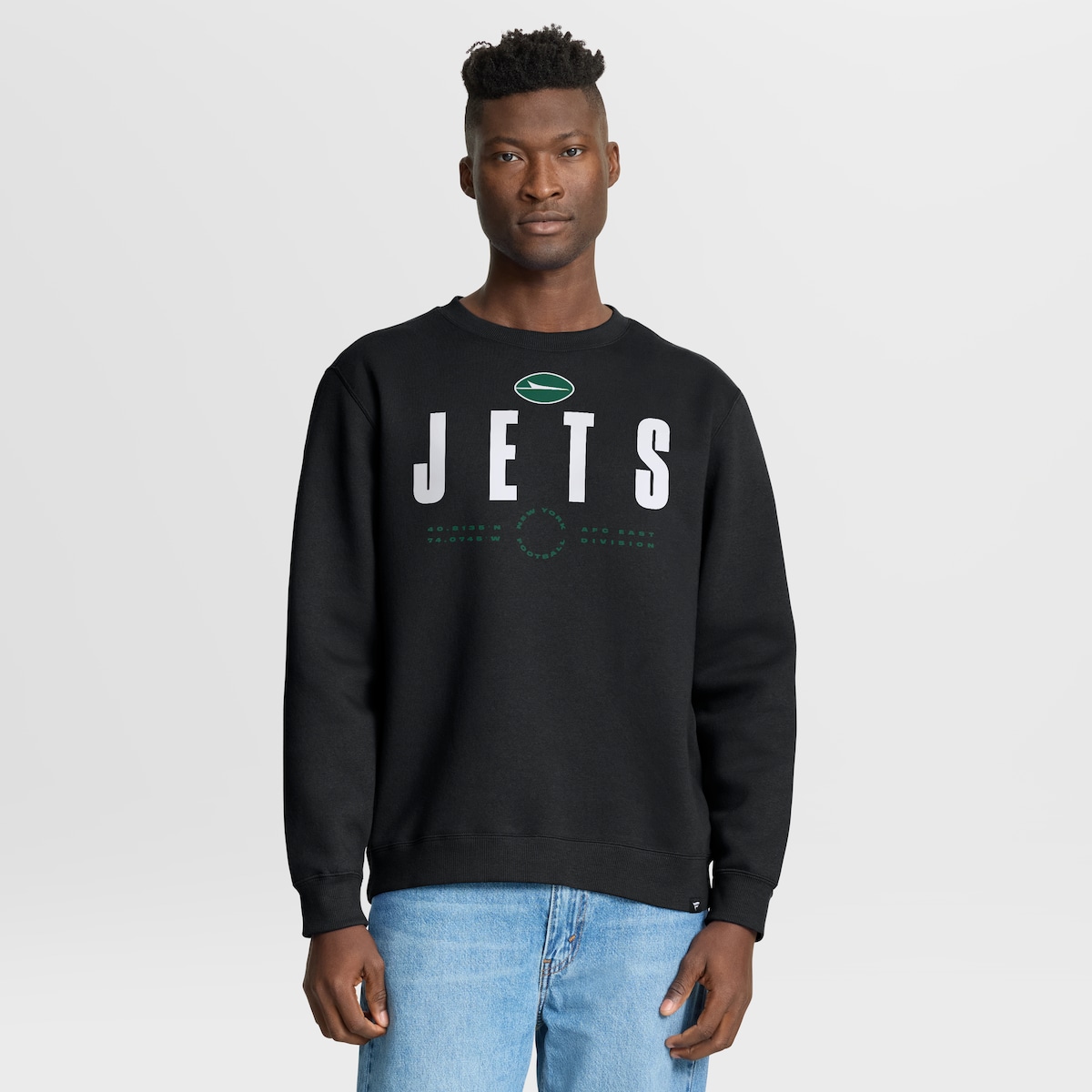 【公式グッズ】NFL ジェッツ トレーナー Fanatics/ファナティクス メンズ ブラック (FANATICS DIRECT HANDOFF LEGACY FLEECE CREW)