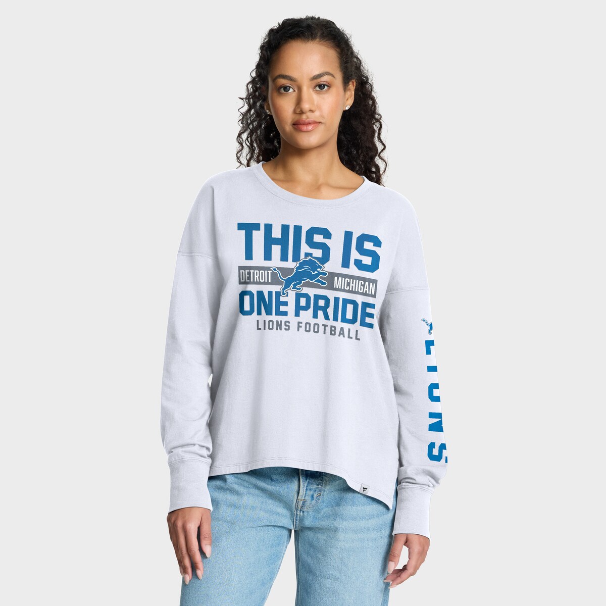 【公式グッズ】NFL ライオンズ 長袖 Tシャツ Fanatics/ファナティクス レディース ホワイト (NFL Womens Hometown Legacy LST - R)