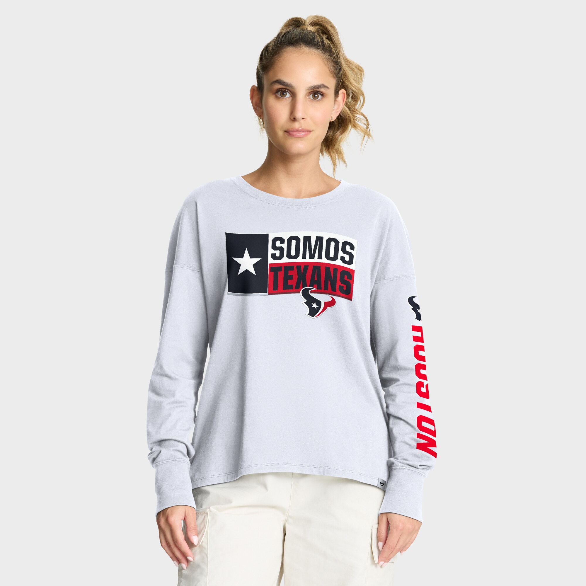 【公式グッズ】NFL テキサンズ 長袖 Tシャツ Fanatics/ファナティクス レディース ホワイト (NFL Womens Hometown Legacy LST - R)