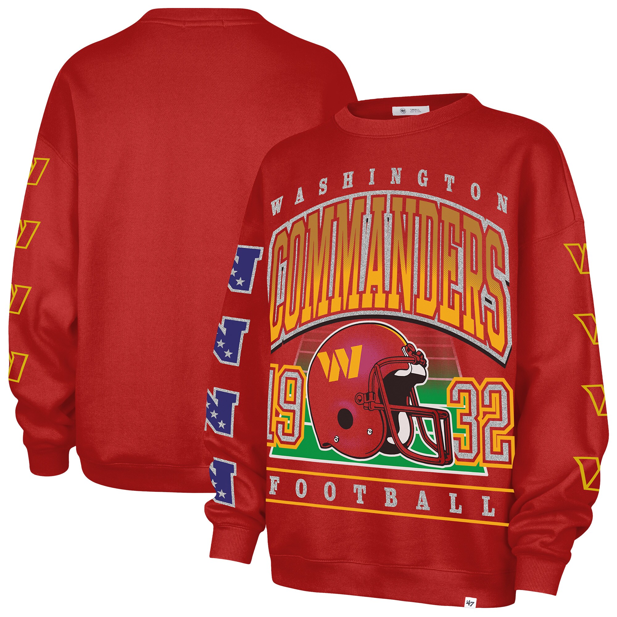 【公式グッズ】NFL コマンダーズ トレーナー '47/フォーティーセブン レディース バーガンディ (NFL Womens Go Big Oversized Crew)|Fanatics公式ストア 店