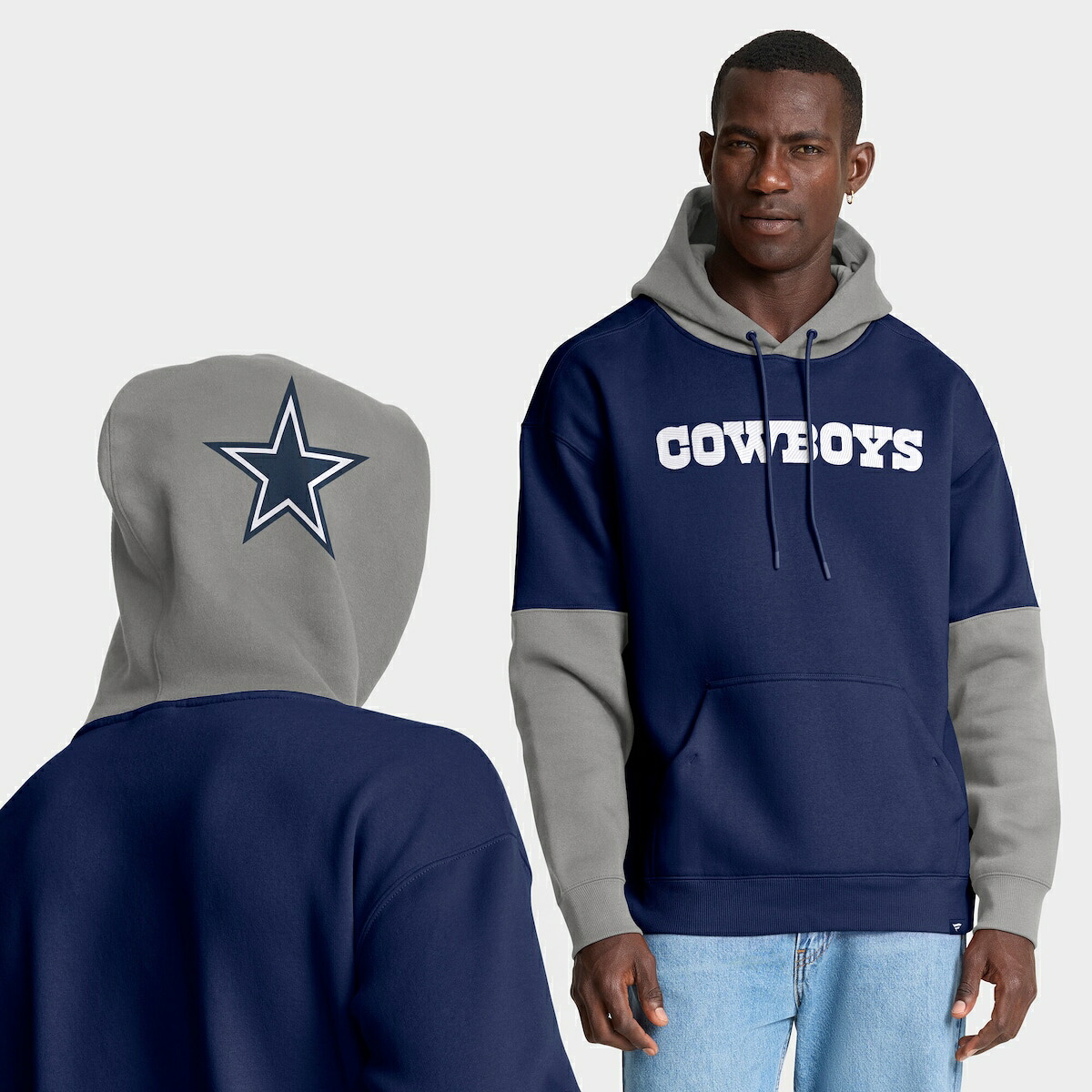 【公式グッズ】NFL カウボーイズ プルオーバー パーカー Fanatics/ファナティクス メンズ ネイビー (25 Men's Fanatics Helmet Hood Fleece POH)｜Fanatics公式ストア 店