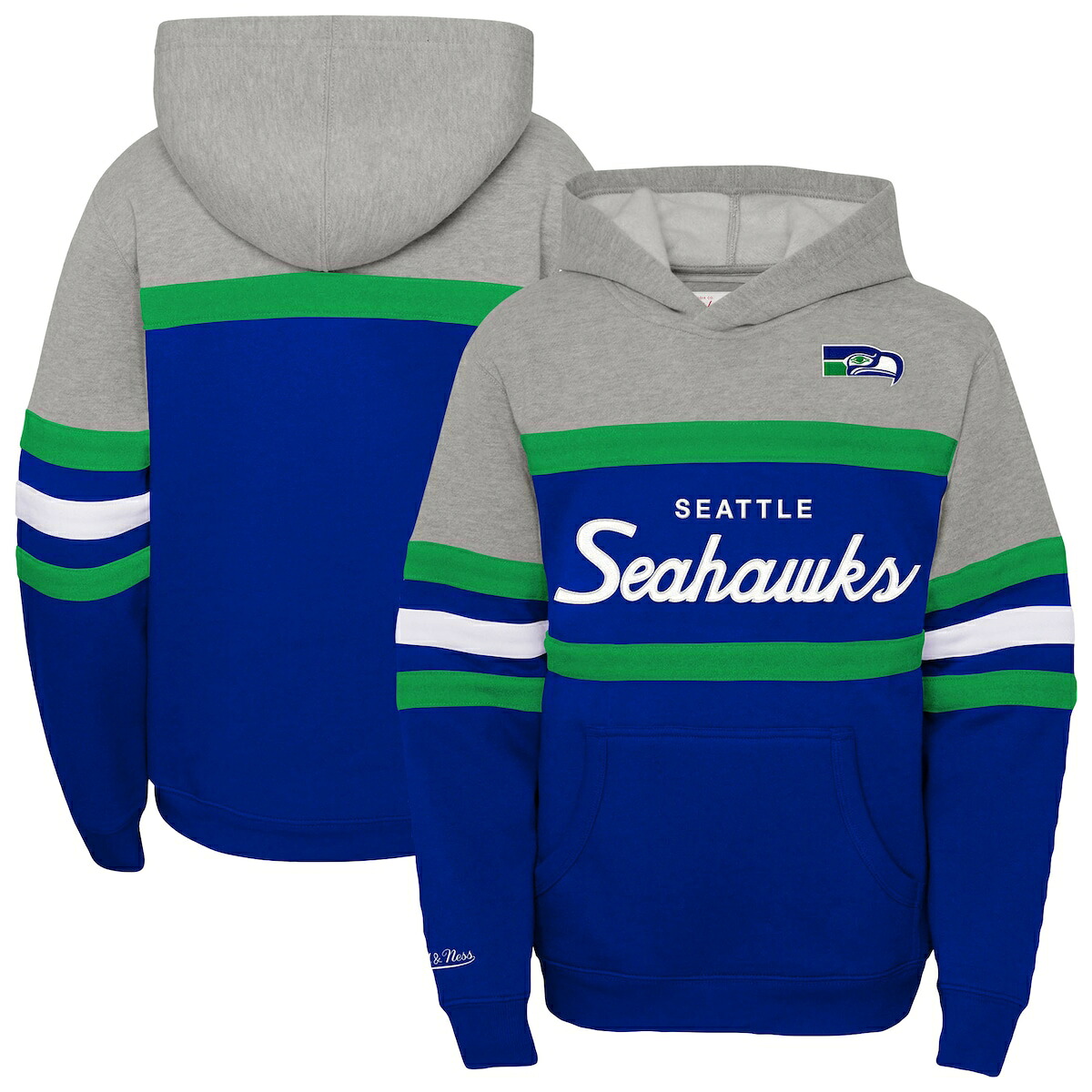 【公式グッズ】NFL シーホークス トレーナー Mitchell & Ness/ミッチェル＆ネス キッズサイズ ロイヤルブルー (NFL Youth MNC Head Coach Hoody)